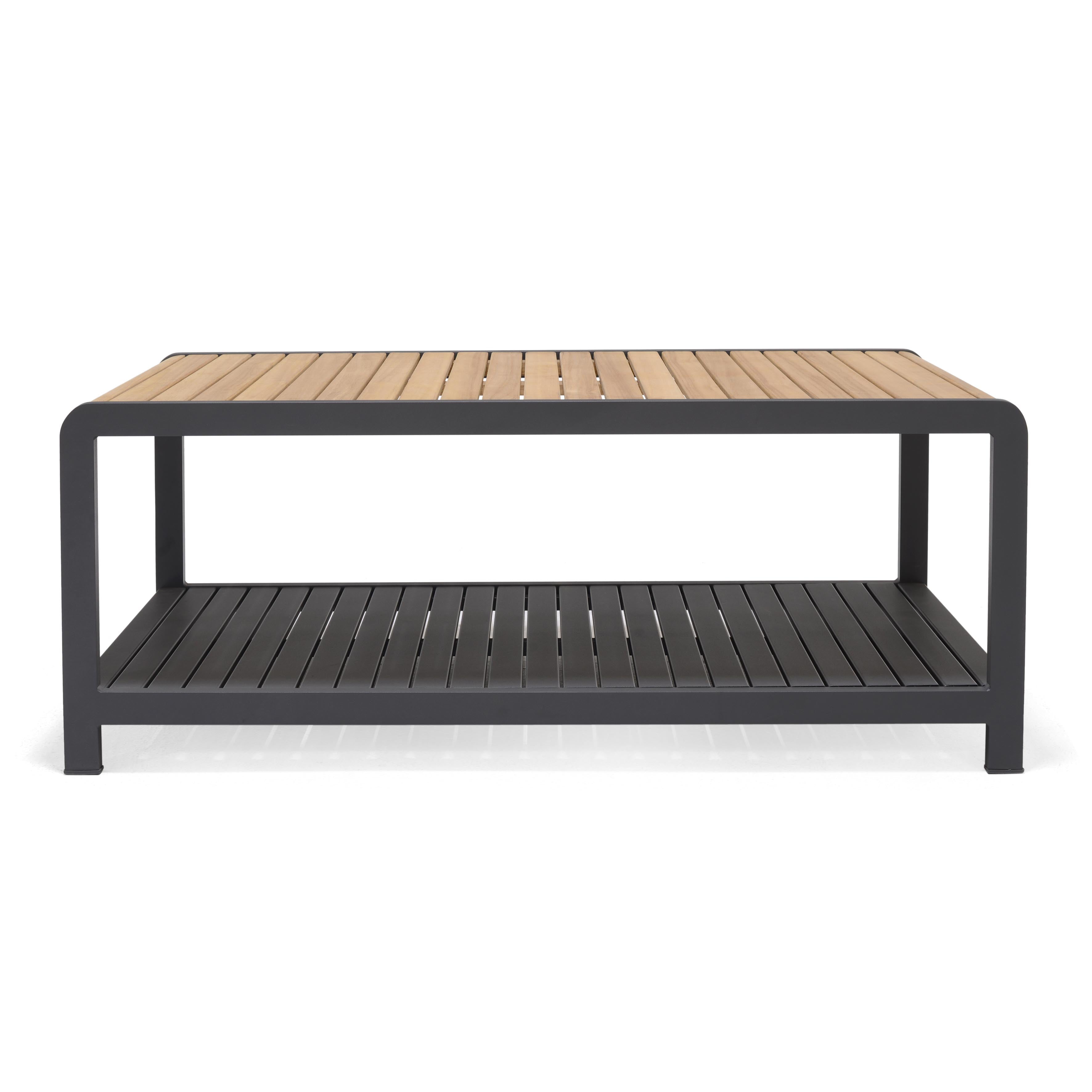 Amber Teak and Aluminum Rectangular Coffee Table by LifestyleGarden US - product image 6 for Resin Society