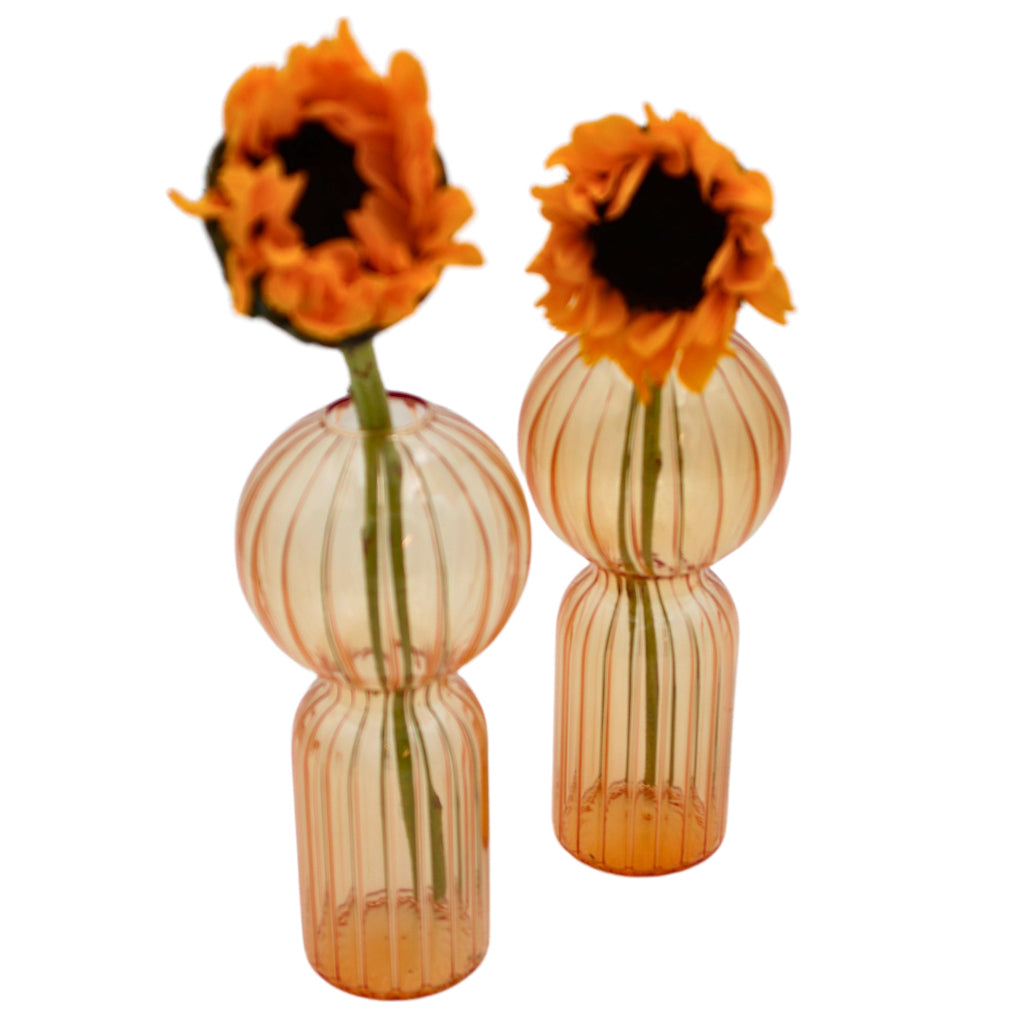 Apricot Ribbed Vase - Pair by Ro'Table - main product image for Resin Society