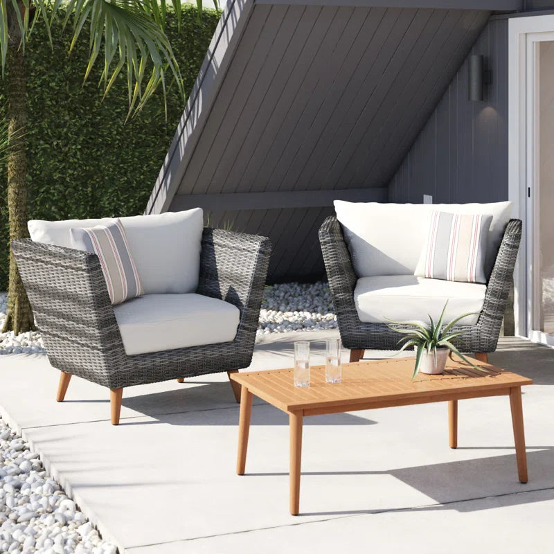 Panther Outdoor Patio Wicker and FSC Wood Seating Set by LifestyleGarden US - product image 13 for Resin Society