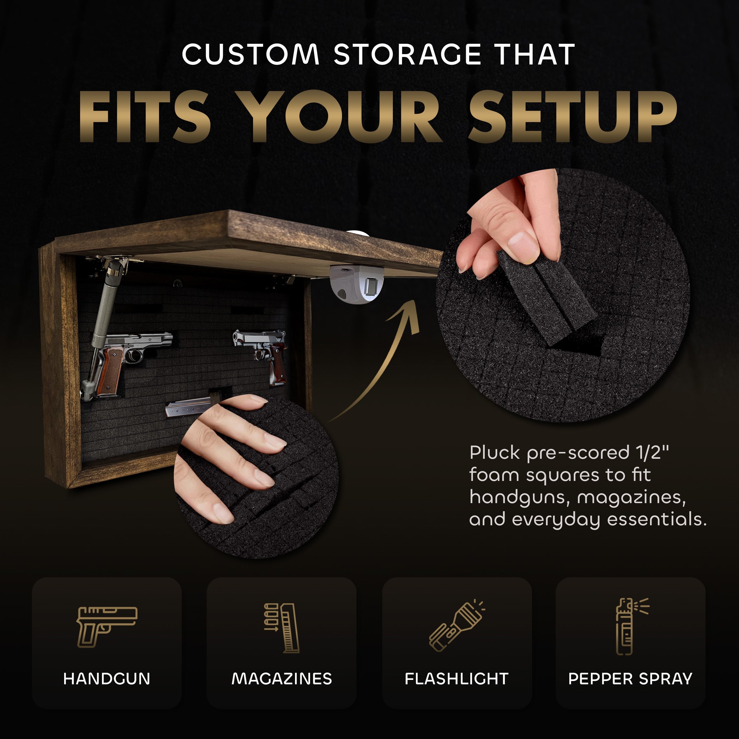 Hidden Gun Storage Cabinet Deer Buck Whitetail Wood Firearm Safe by Bellewood Designs - product image 5 for Resin Society
