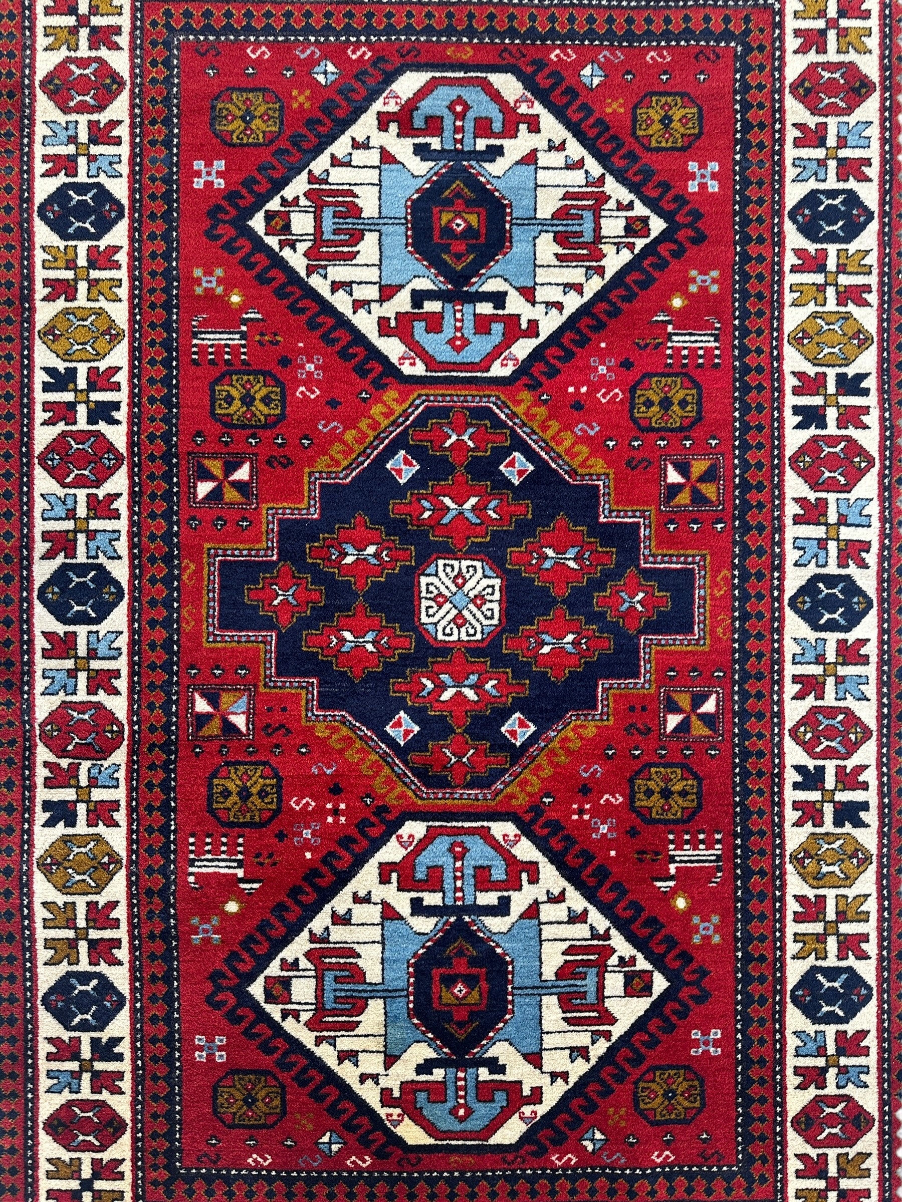 Armenian Yerevan Wool Rug – 4’6” x 6’11” – Hand-Knotted Geometric Design by Rugistan - product image 4 for Resin Society