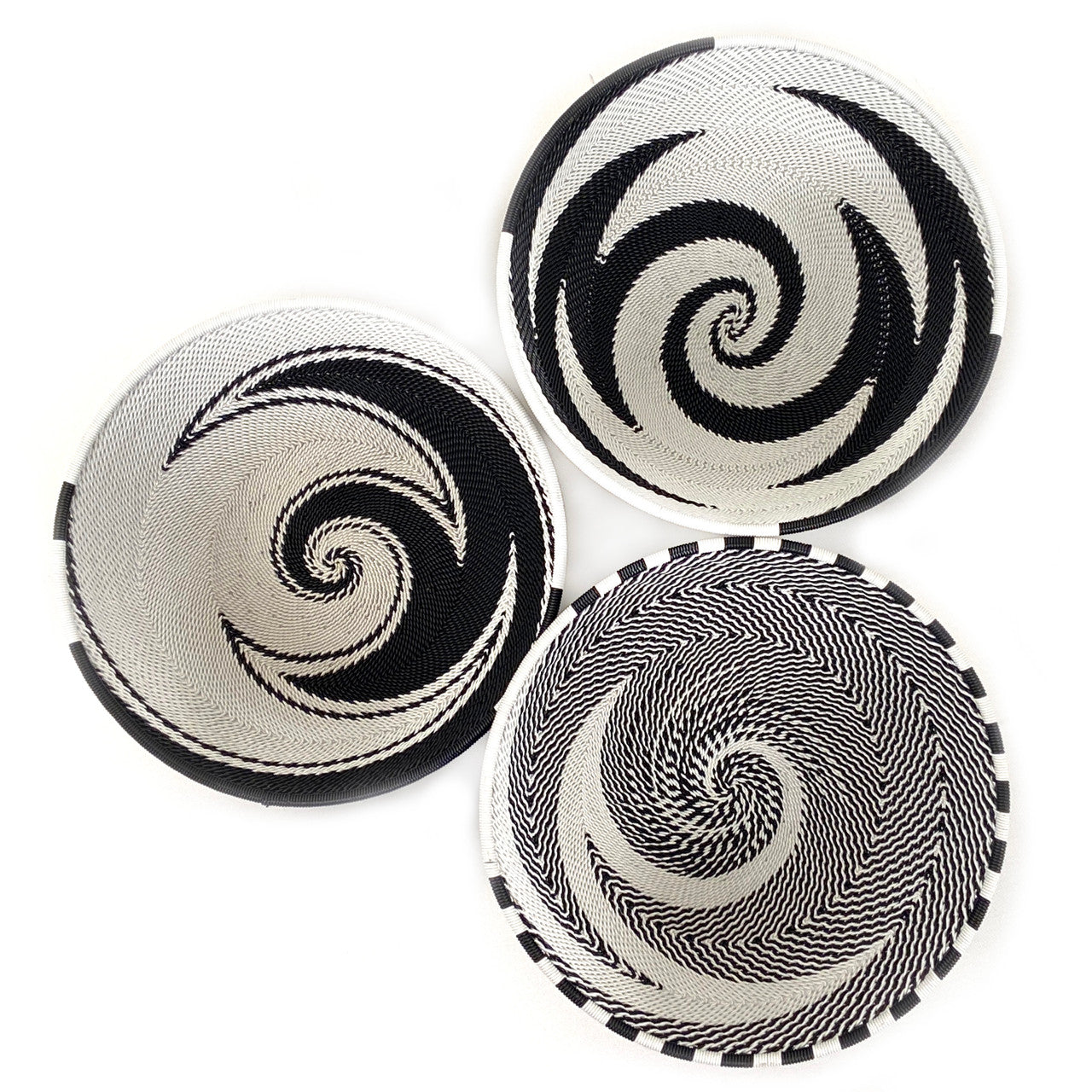 Zulu Wire Basket Bowl - Black + White, Medium by Mbare Ltd - product image 3 for Resin Society