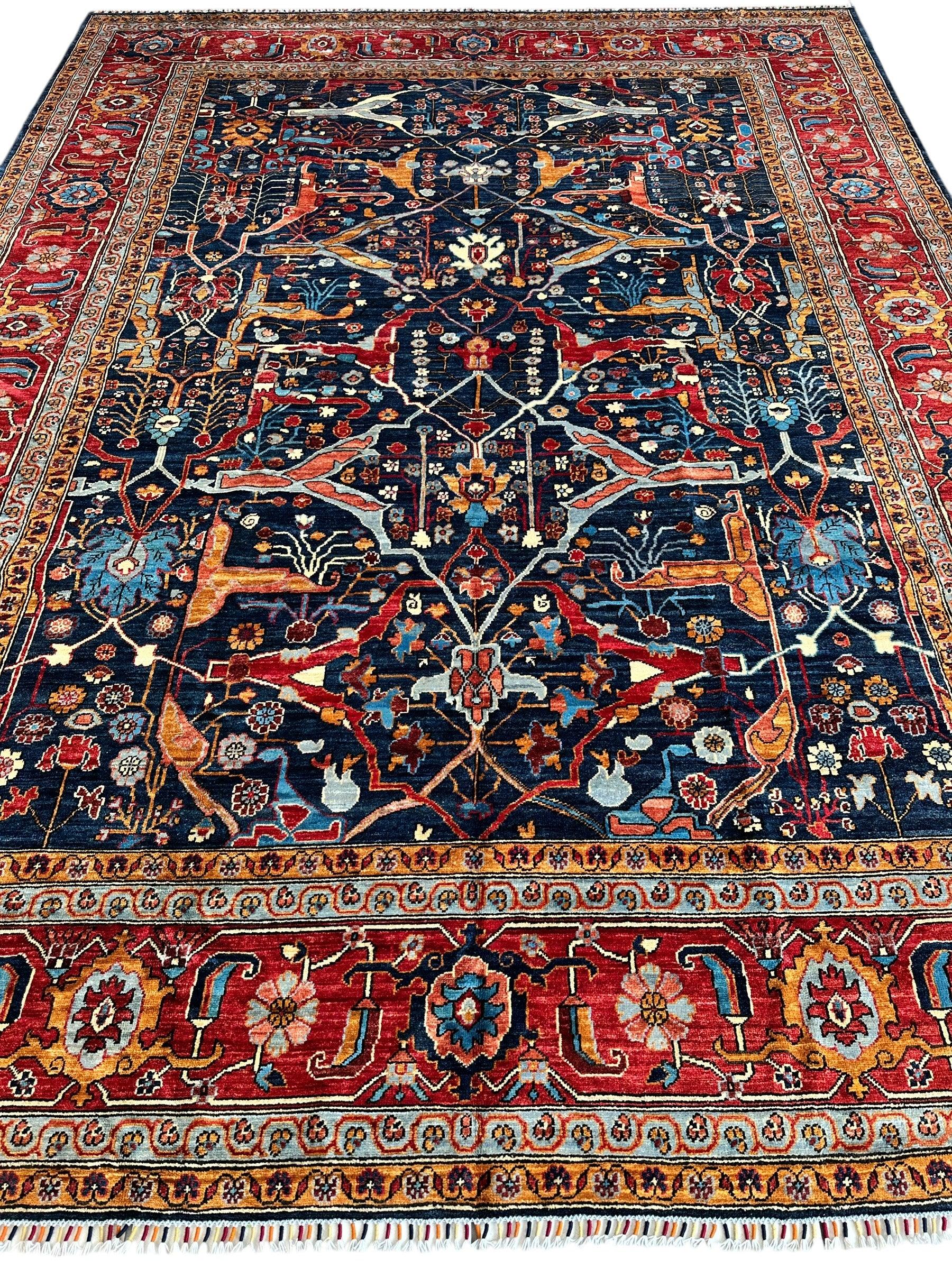 Hand-Knotted Afghani Bidjar Wool Rug – 9’x12’ – Intricate Geometric & by Rugistan - product image 2 for Resin Society