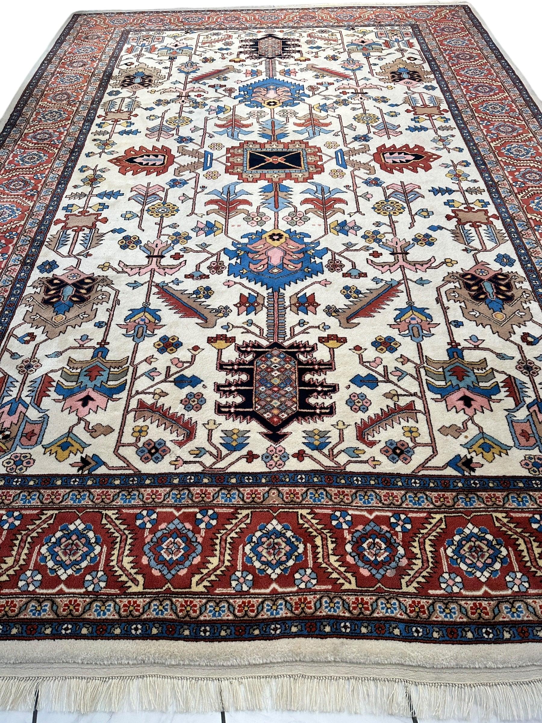 Hand-Knotted Vintage Afghani Serapi Wool Rug – 10'10" x 15'10" – by Rugistan - product image 3 for Resin Society