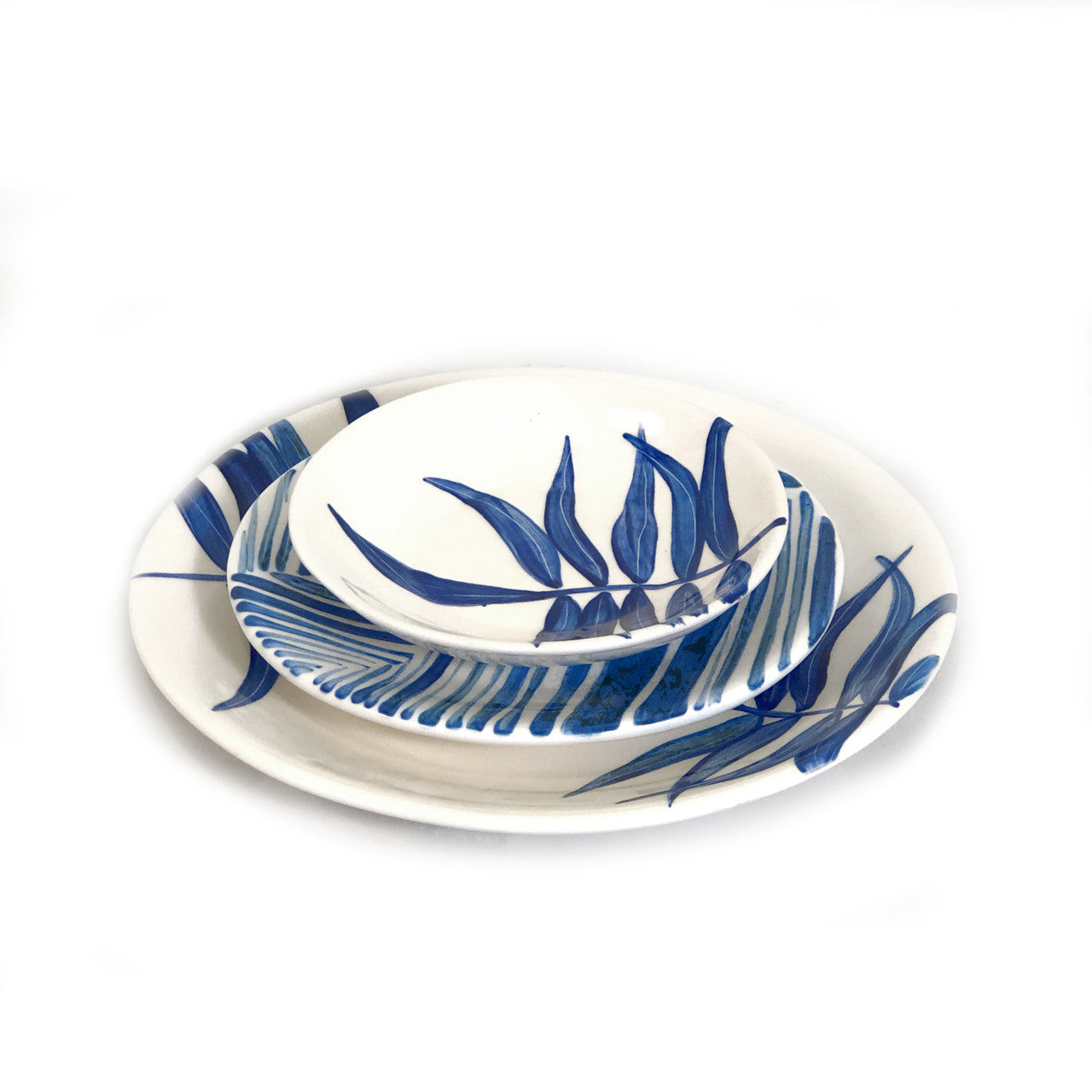 Floating Leaves Dessert Plate - Blue by Mbare Ltd - product image 4 for Resin Society