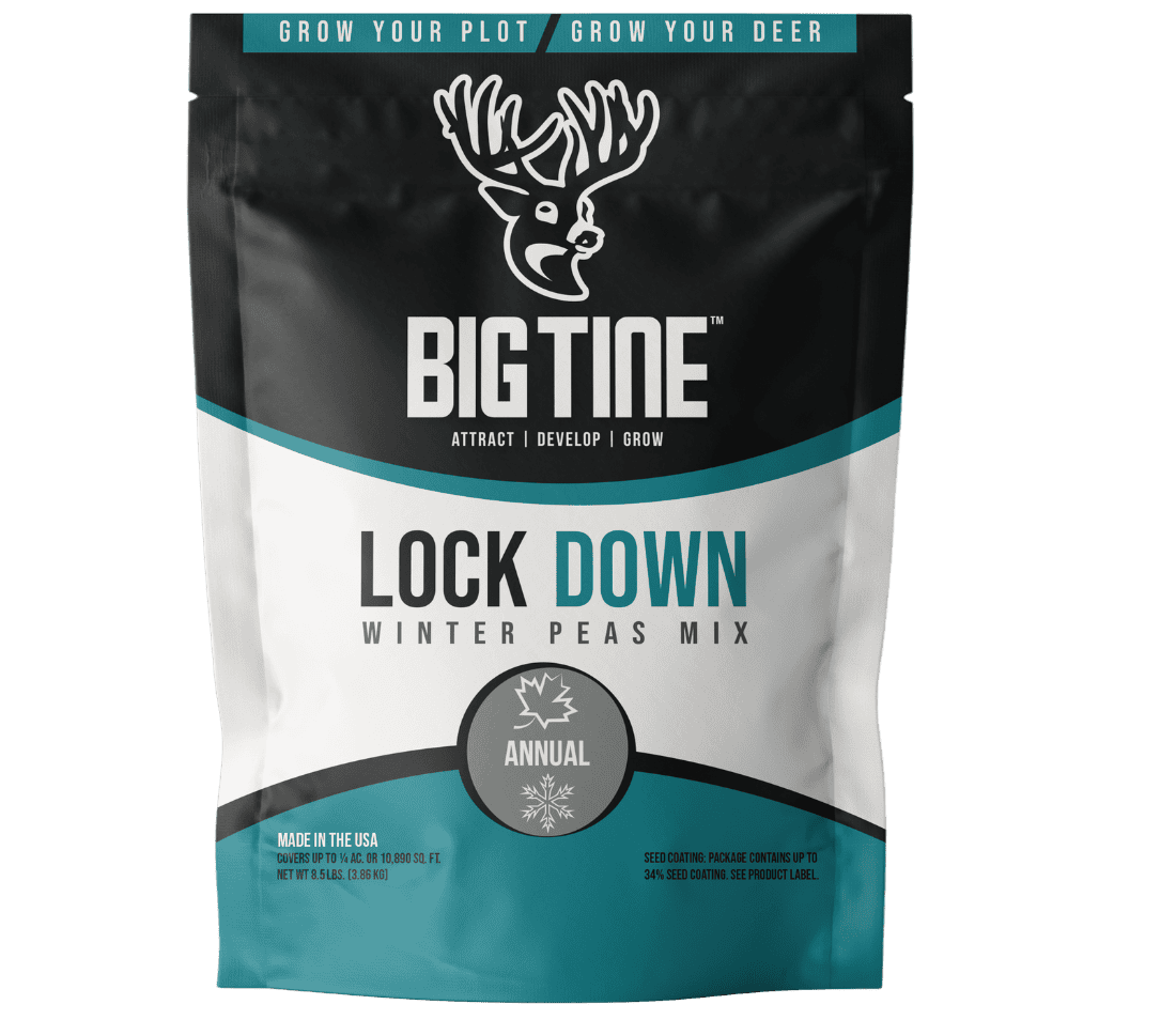 BIG TINE LOCK DOWN winter pea seed bag and related planting diagrams