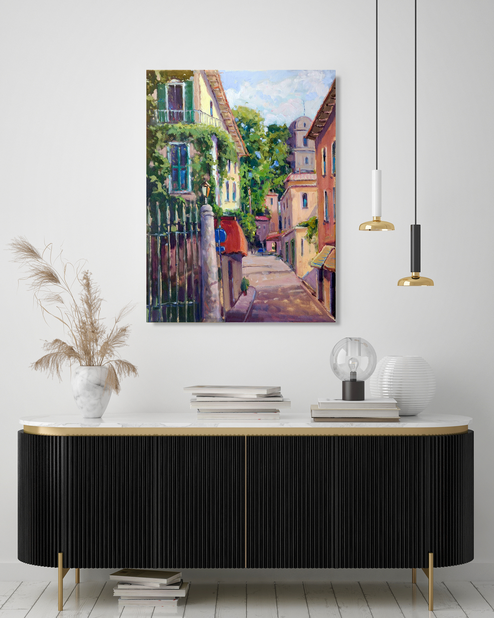 Balcony Artist Enhanced Canvas Print