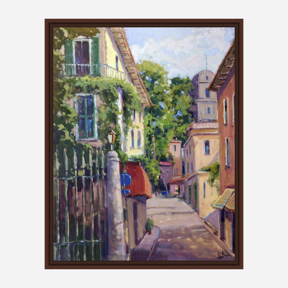 Balcony Artist Enhanced Canvas Print
