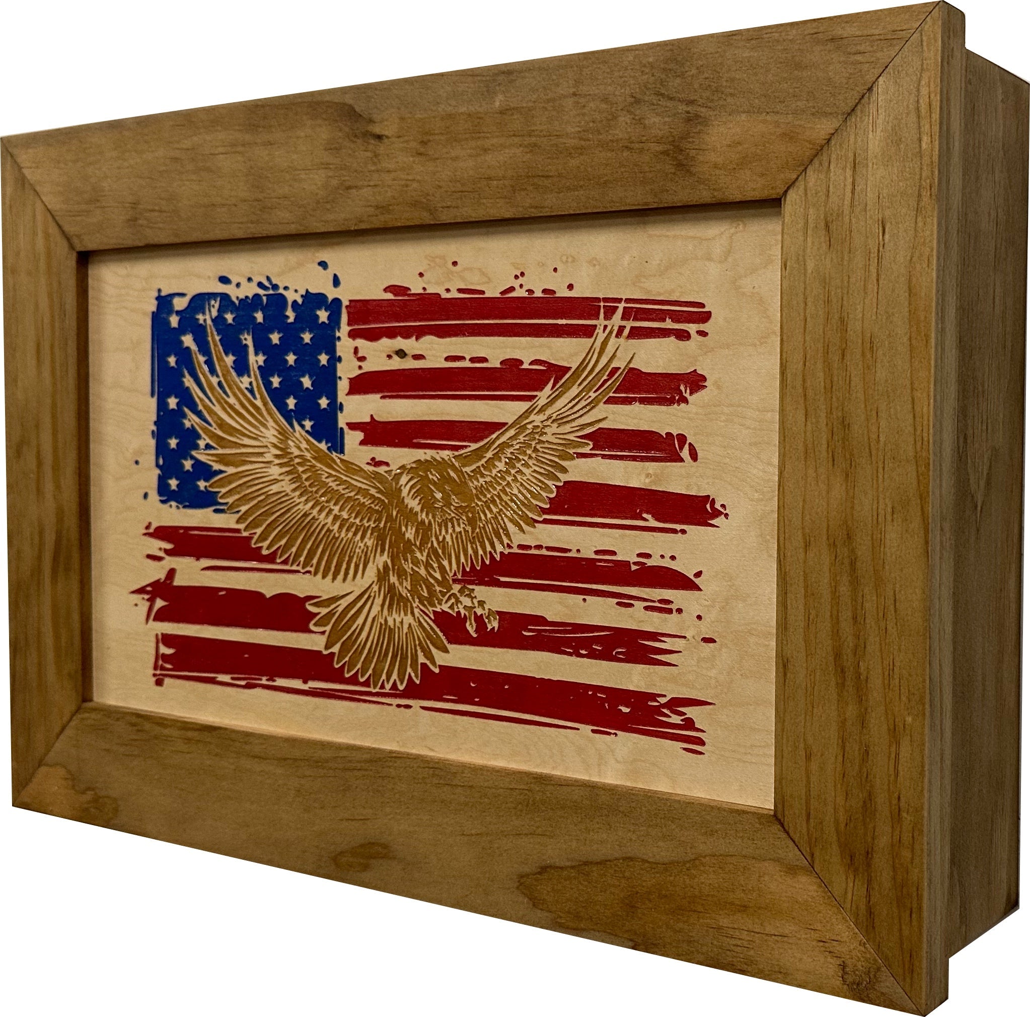Bald Eagle & American Flag Patriotic Decorative Wall-Mounted Secure Gun by Bellewood Designs - product image 9 for Resin Society