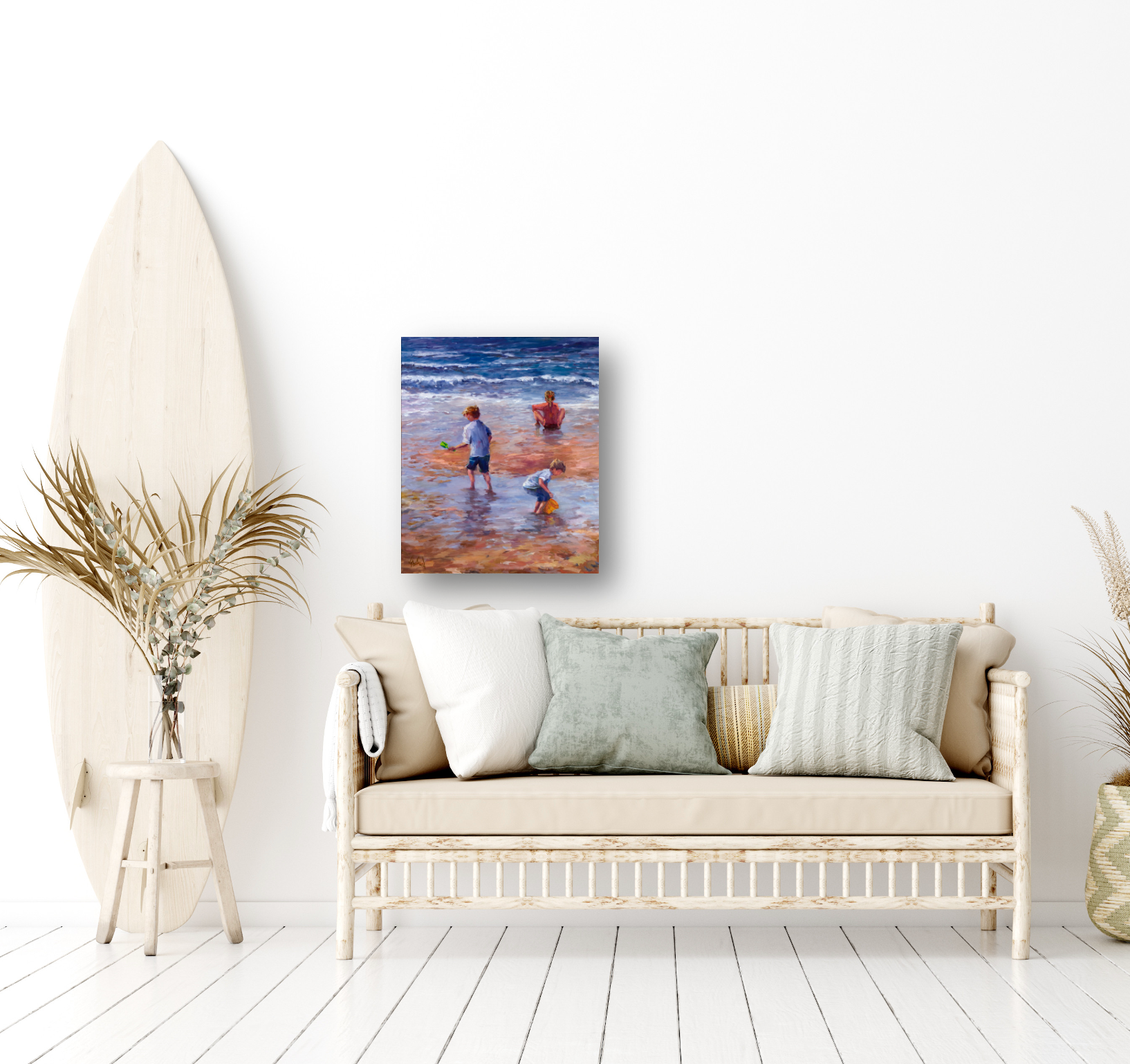 Beach Play Artist Enhanced Canvas Print by John Beard Collection - product image 4 for Resin Society