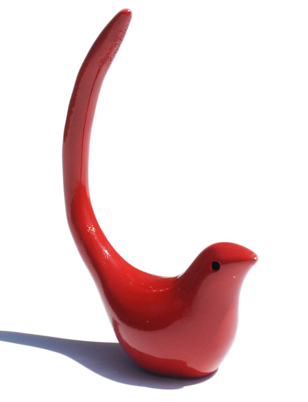 Vibhsa Gifts Bird Ring Holder Jewelry (Red)