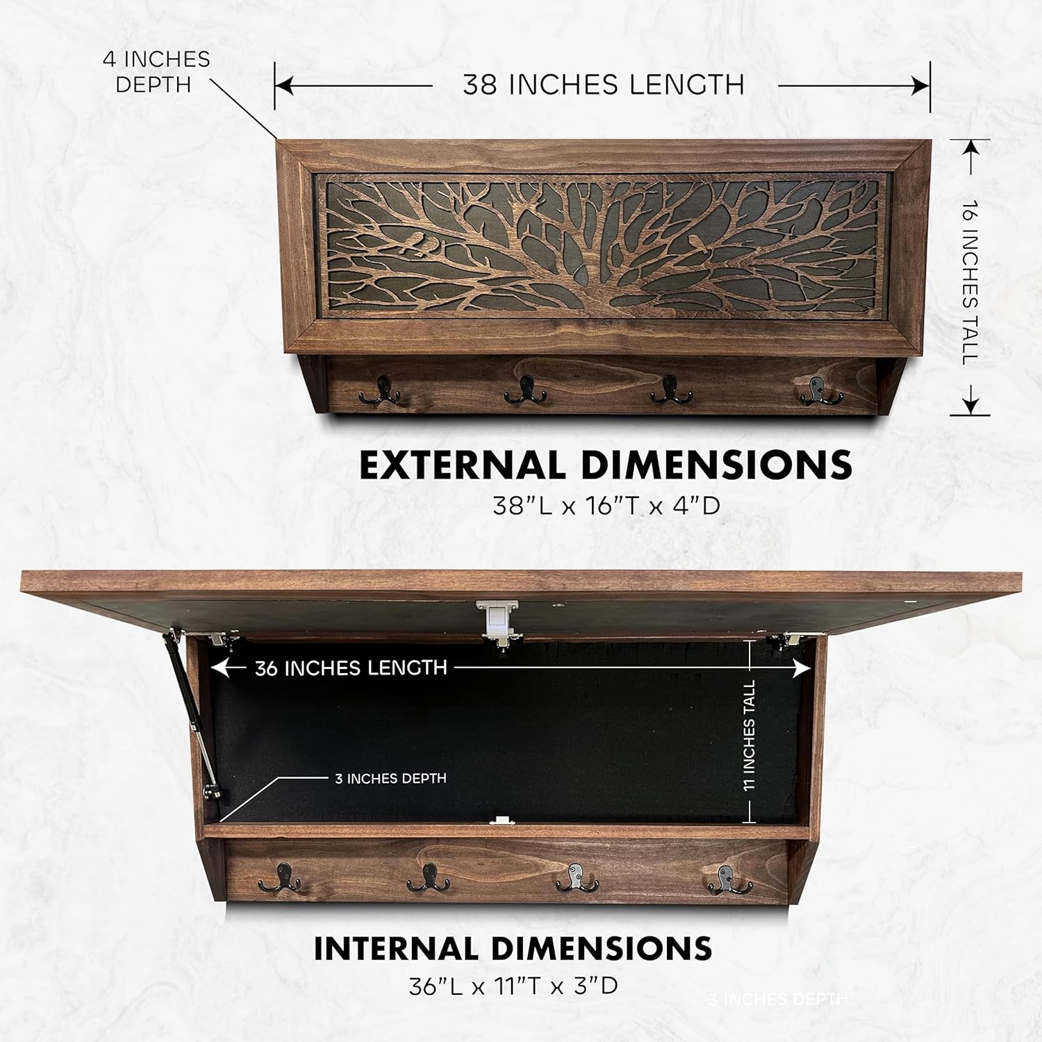 Birds in a Tree Large Gun Concealment Coat Rack by Bellewood Designs - product image 6 for Resin Society