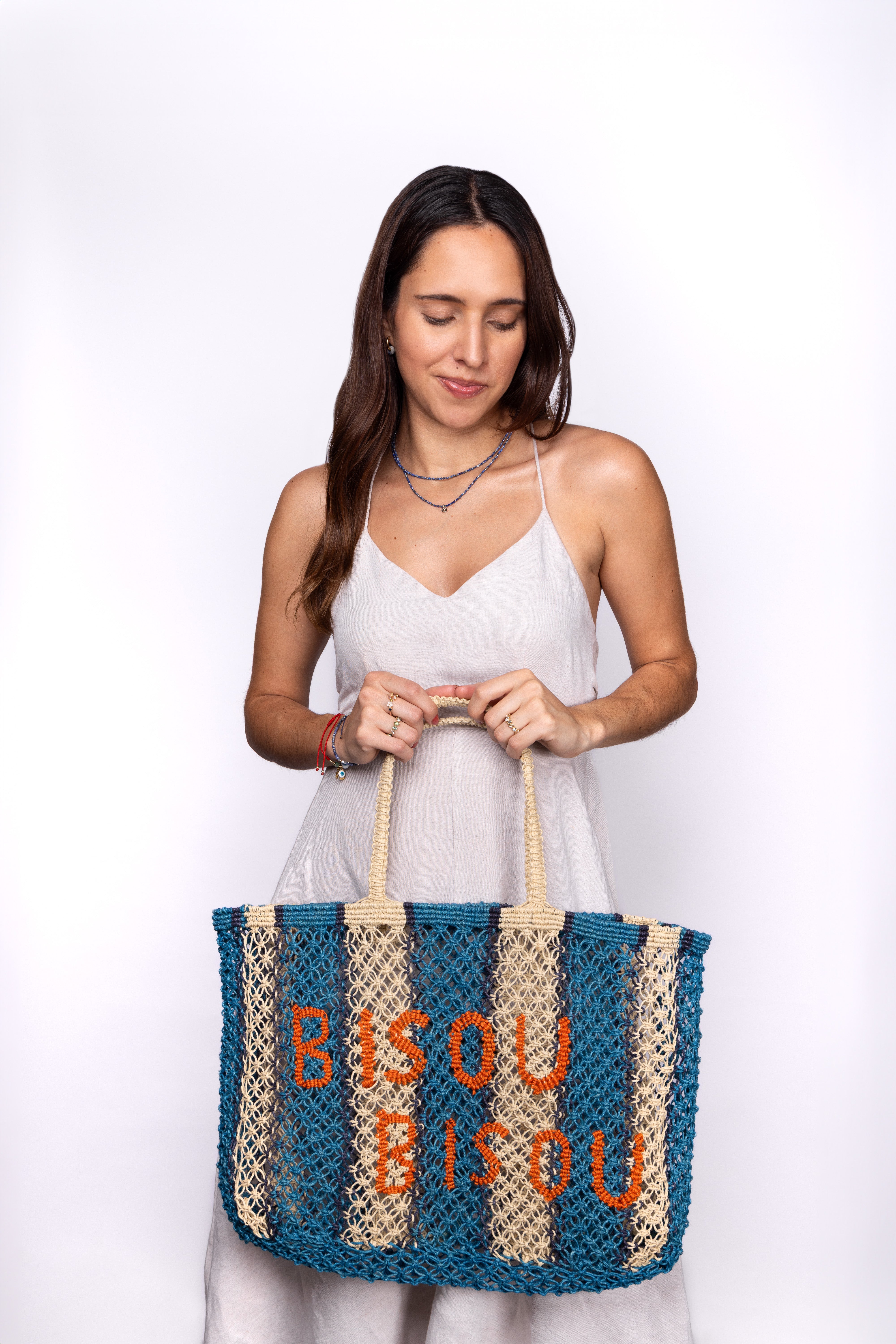 Bisou Bisou Macrame Jute Tote