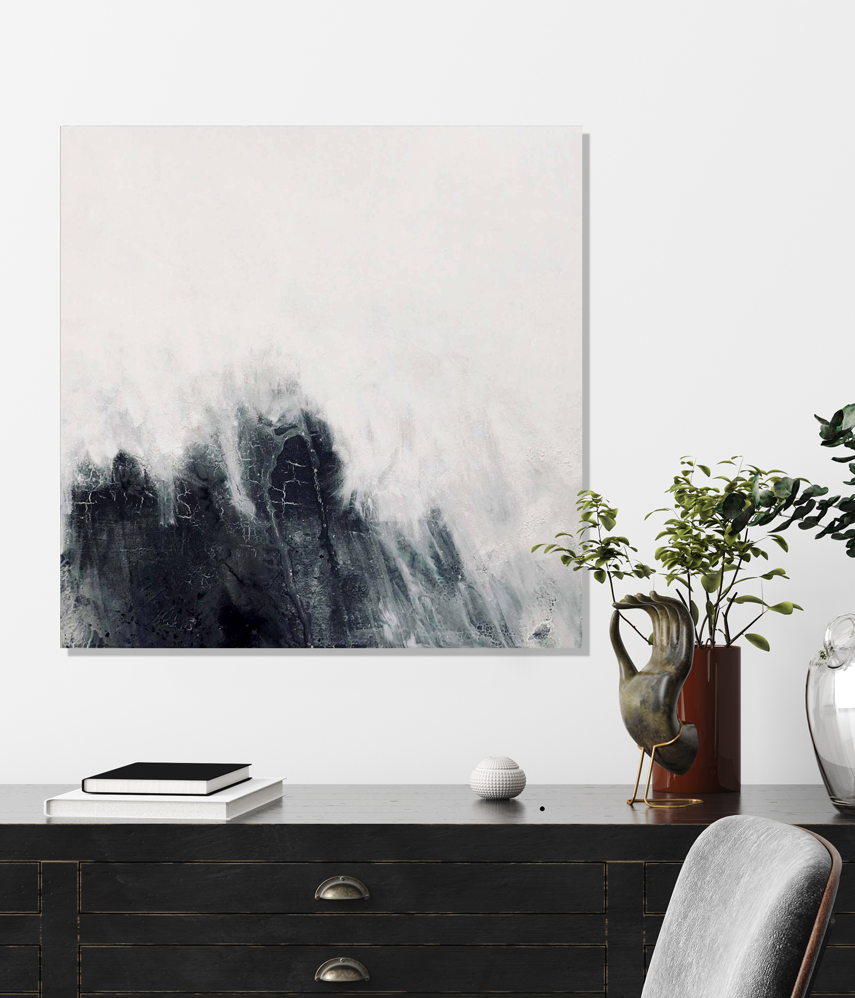 Black and Gray I Artist Enhanced Canvas Print by John Beard Collection - product image 4 for Resin Society
