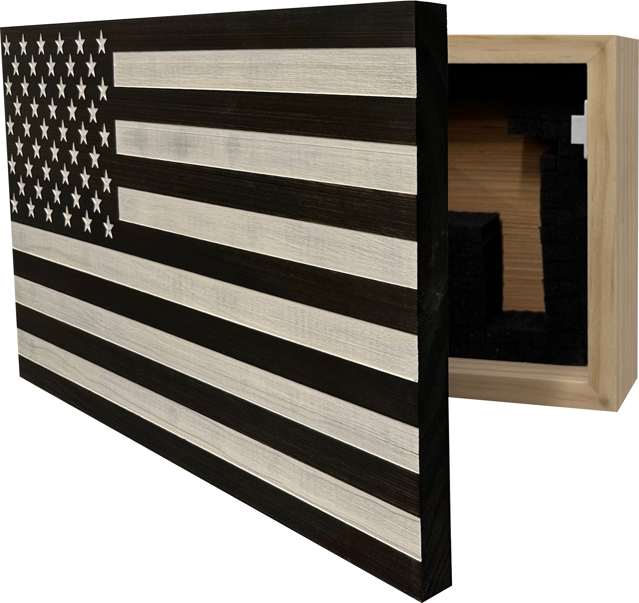 American Flag Decorative & Secure Wall-Mounted Gun Cabinet (Black & by Bellewood Designs - product image 5 for Resin Society
