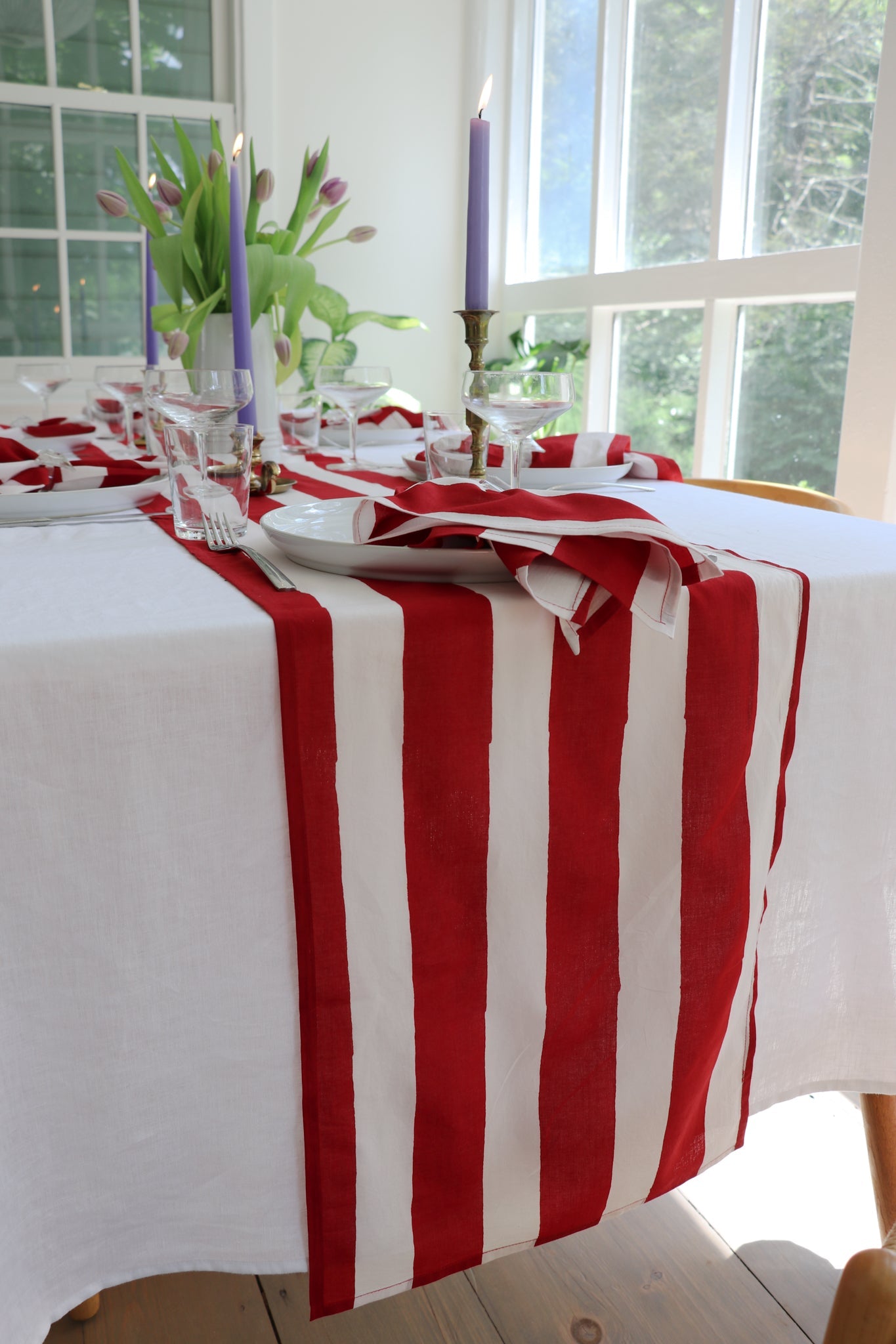 Red Stripe Table Runner by Sarah Spiegel - product image 4 for Resin Society