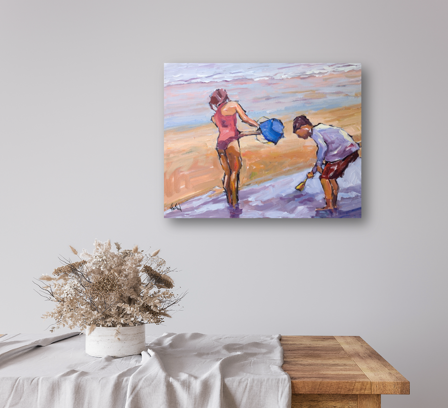 Blue Bucket Artist Enhanced Canvas Print by John Beard Collection - product image 3 for Resin Society