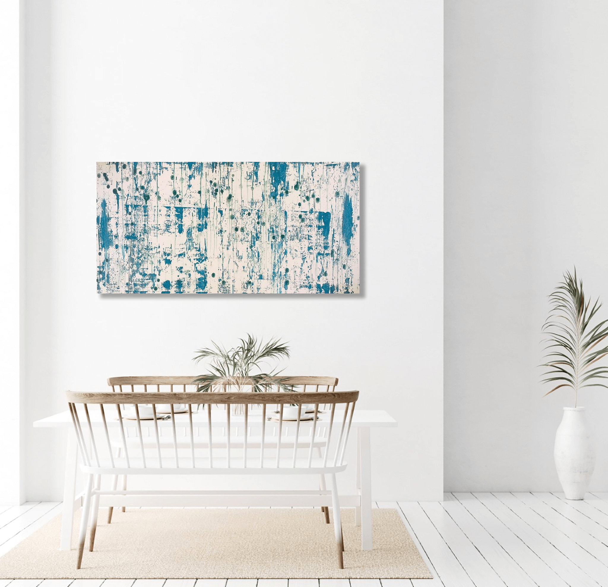 Blue on Green I Artist Enhanced Canvas Print by John Beard Collection - product image 3 for Resin Society