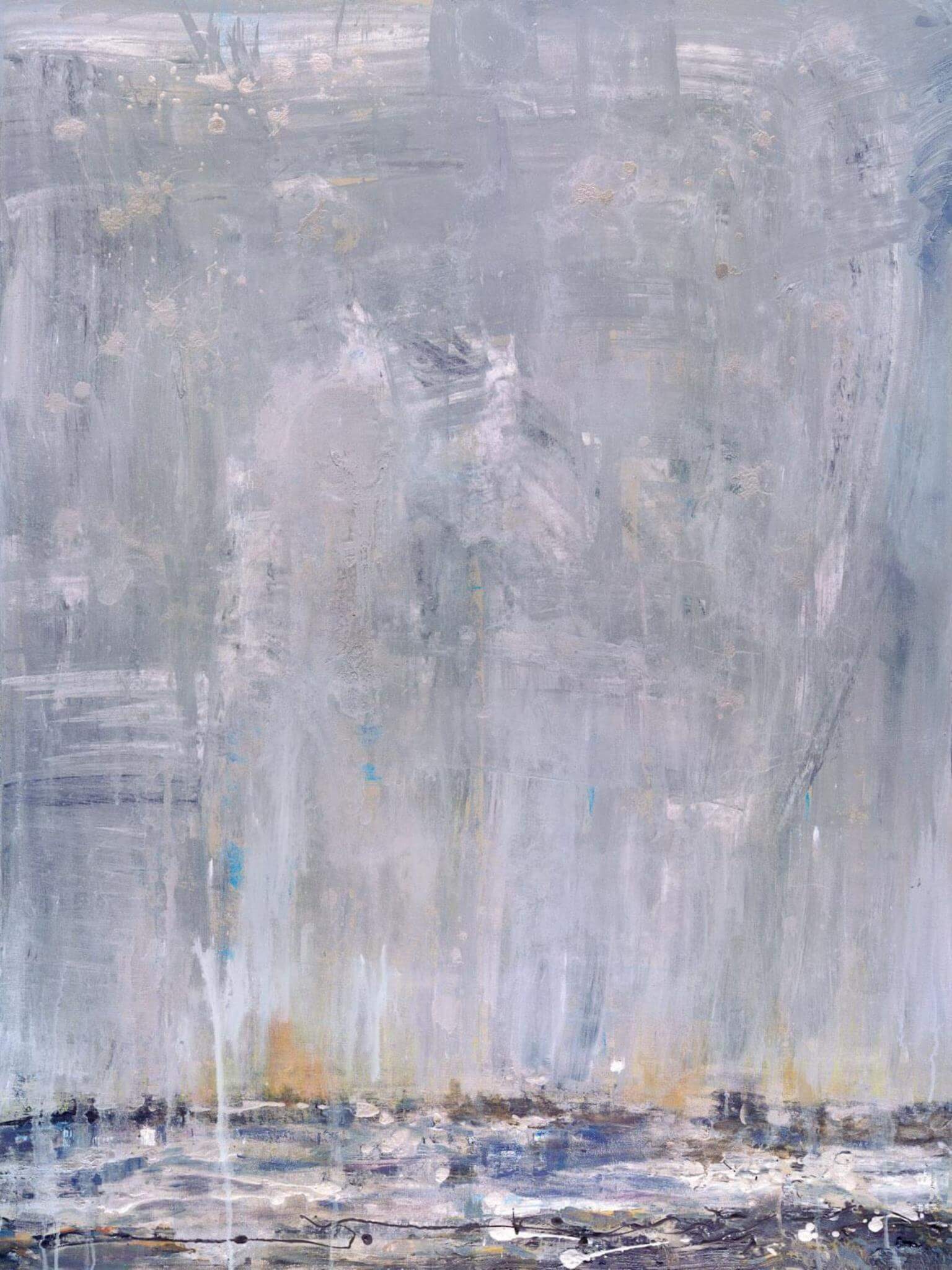 Blue Rain I Artist Enhanced Canvas Print by John Beard Collection - main product image for Resin Society