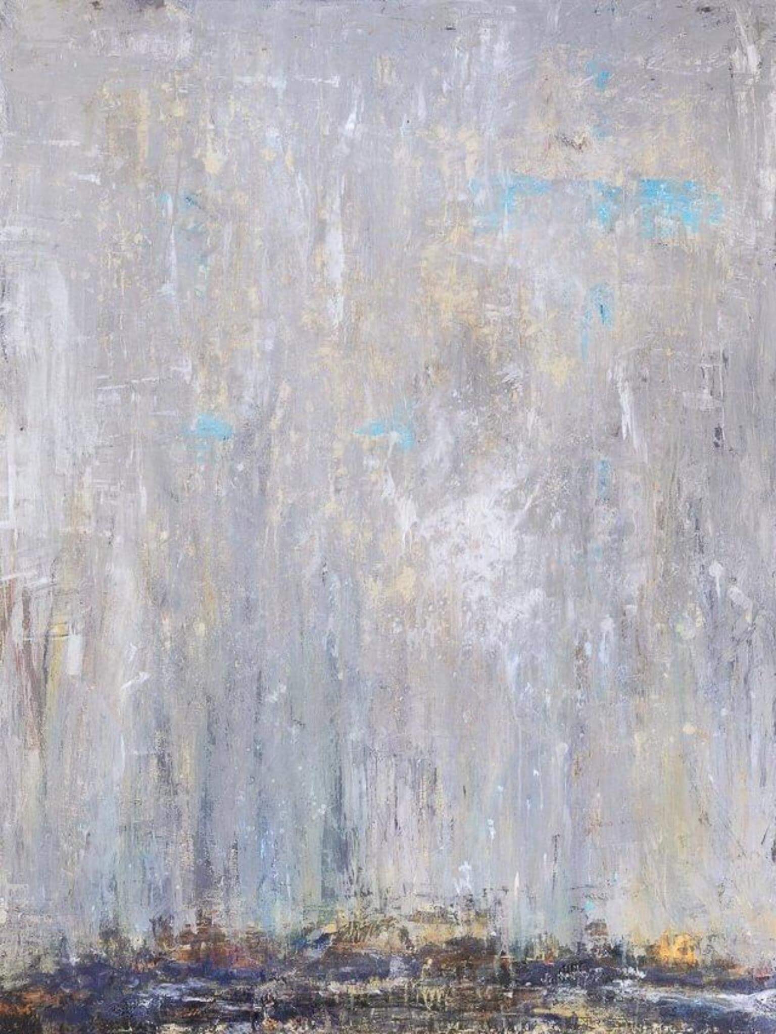 Blue Rain III Artist Enhanced Canvas Print by John Beard Collection - main product image for Resin Society