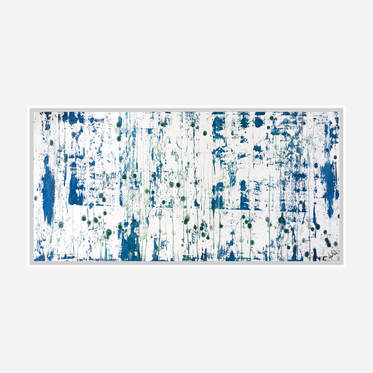 Blue on Green I Artist Enhanced Canvas Print by John Beard Collection - product image 7 for Resin Society