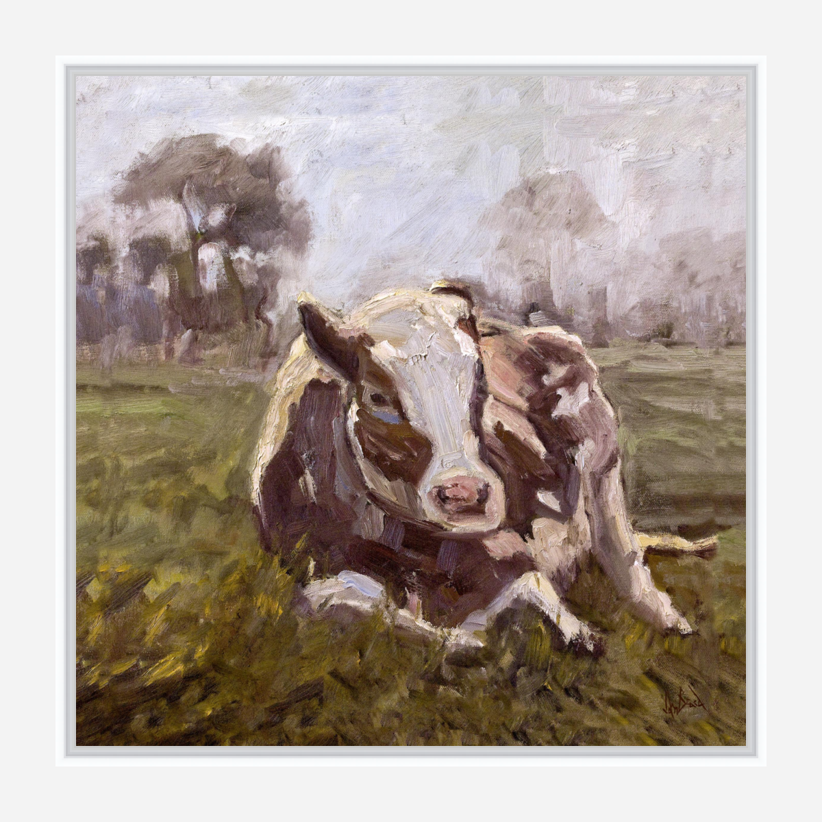 Brown Cow Artist Enhanced Canvas Print by John Beard Collection - product image 5 for Resin Society