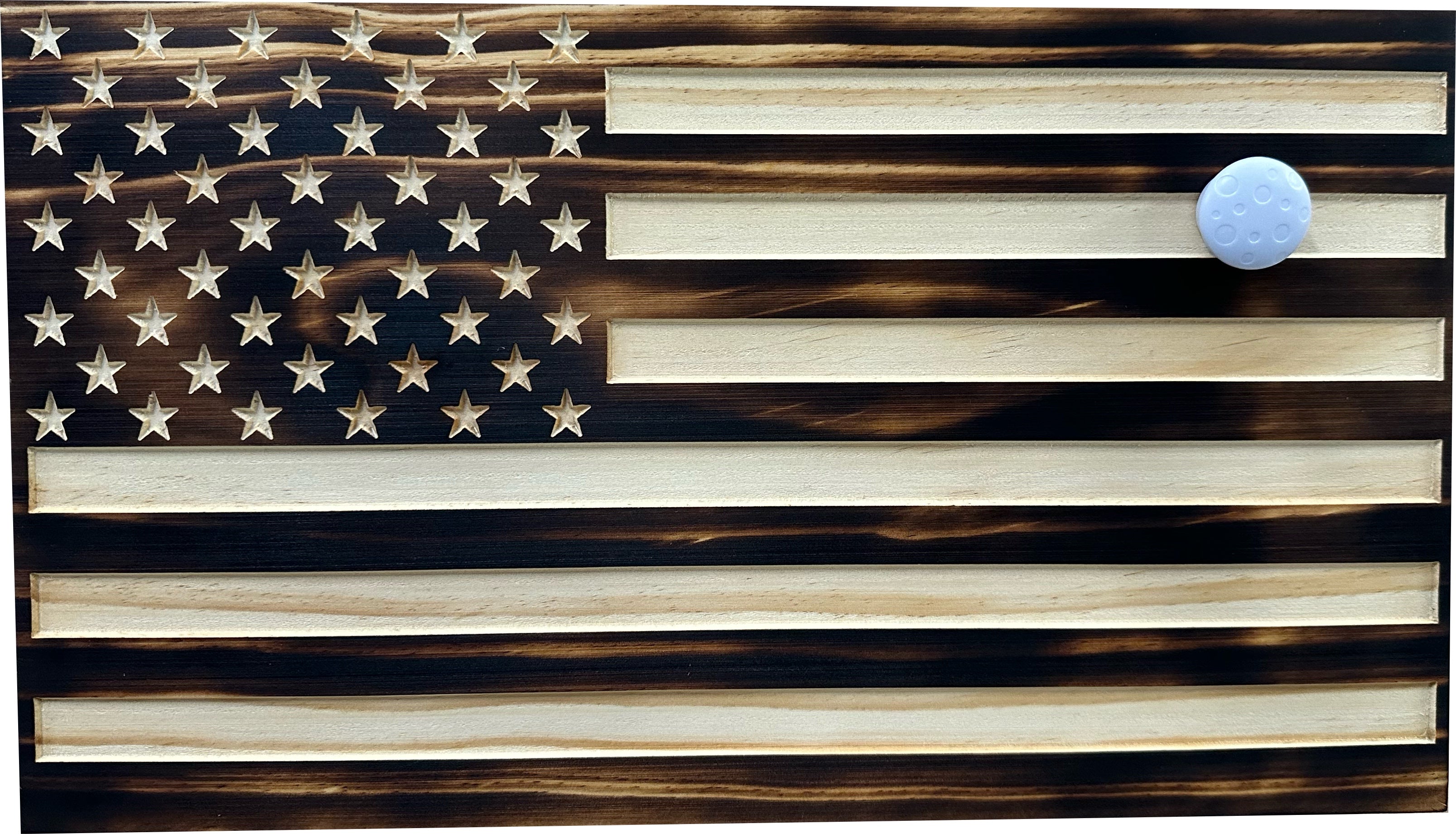 Burnt American Flag Hidden Gun Storage Cabinet by Bellewood Designs - product image 4 for Resin Society