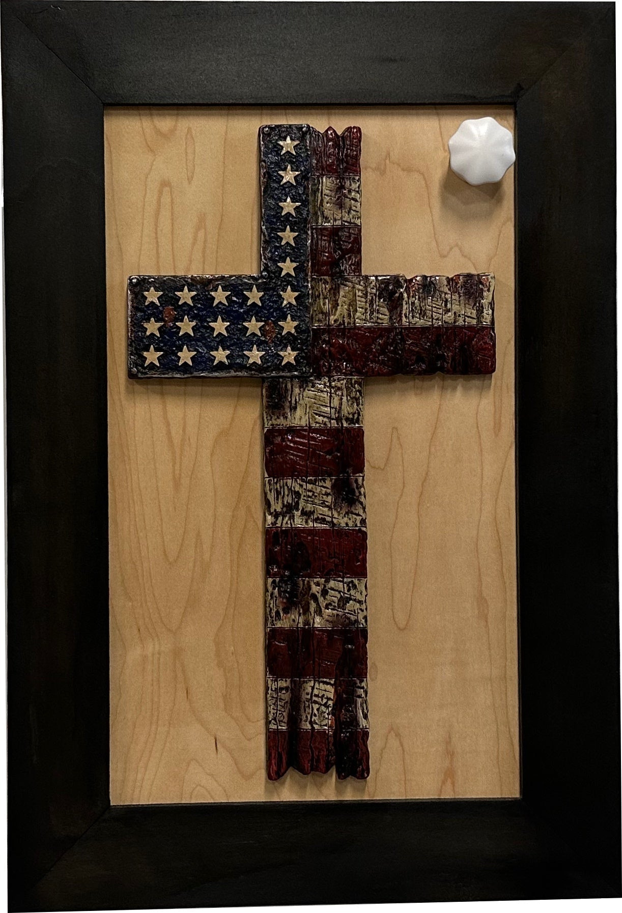 American Flag Cross Decorative Wall-Mounted Secure Gun Cabinet by Bellewood Designs - product image 10 for Resin Society
