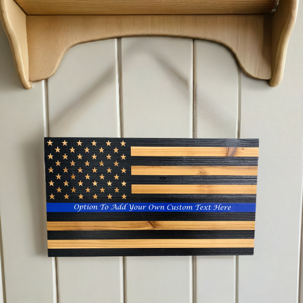 Blue Line American Flag Hidden Gun Storage by Bellewood Designs - product image 2 for Resin Society