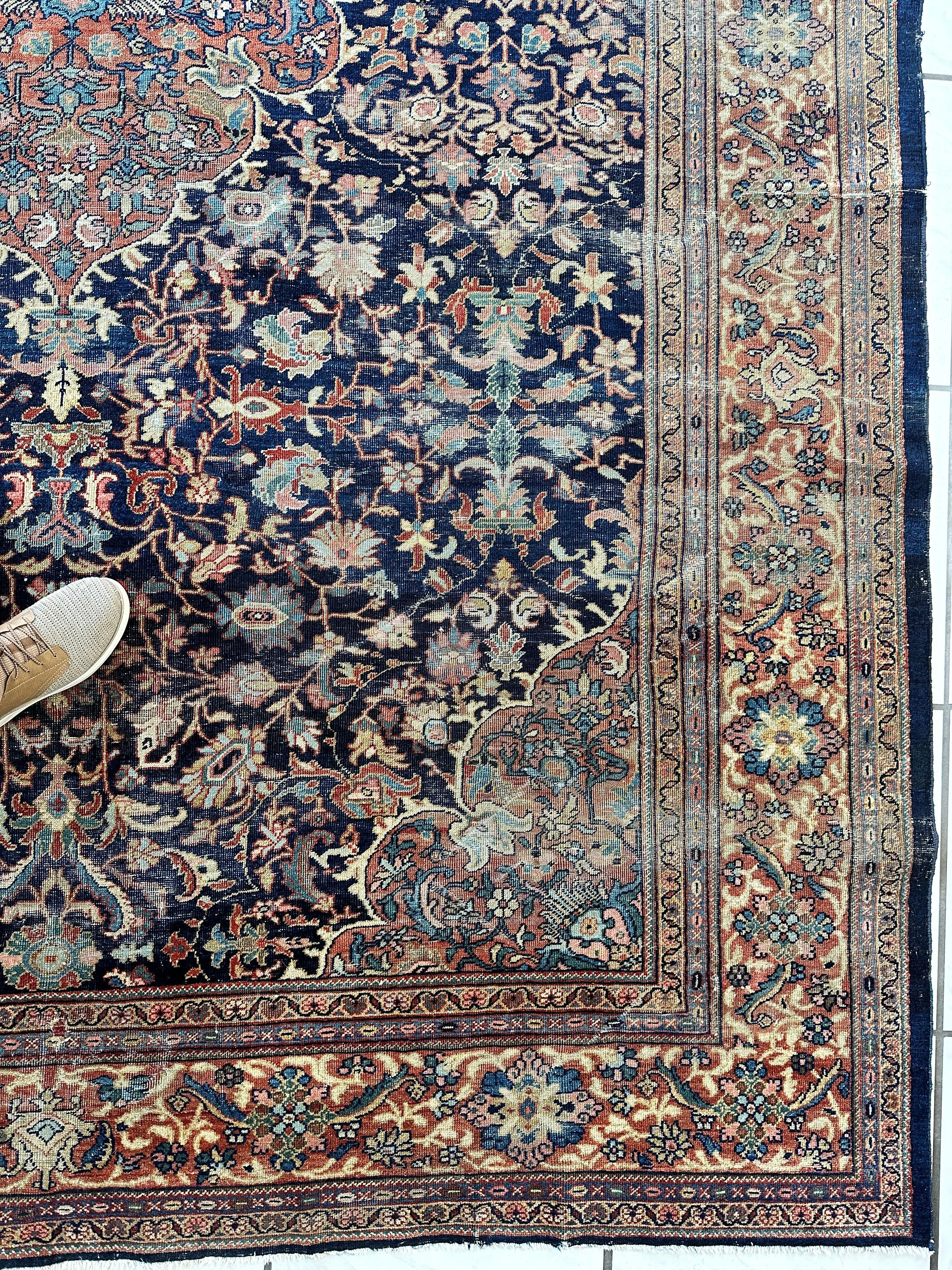 Antique Persian Mahal Rug 8’3”x12’ - Circa 1900 Treasure by Rugistan - product image 11 for Resin Society
