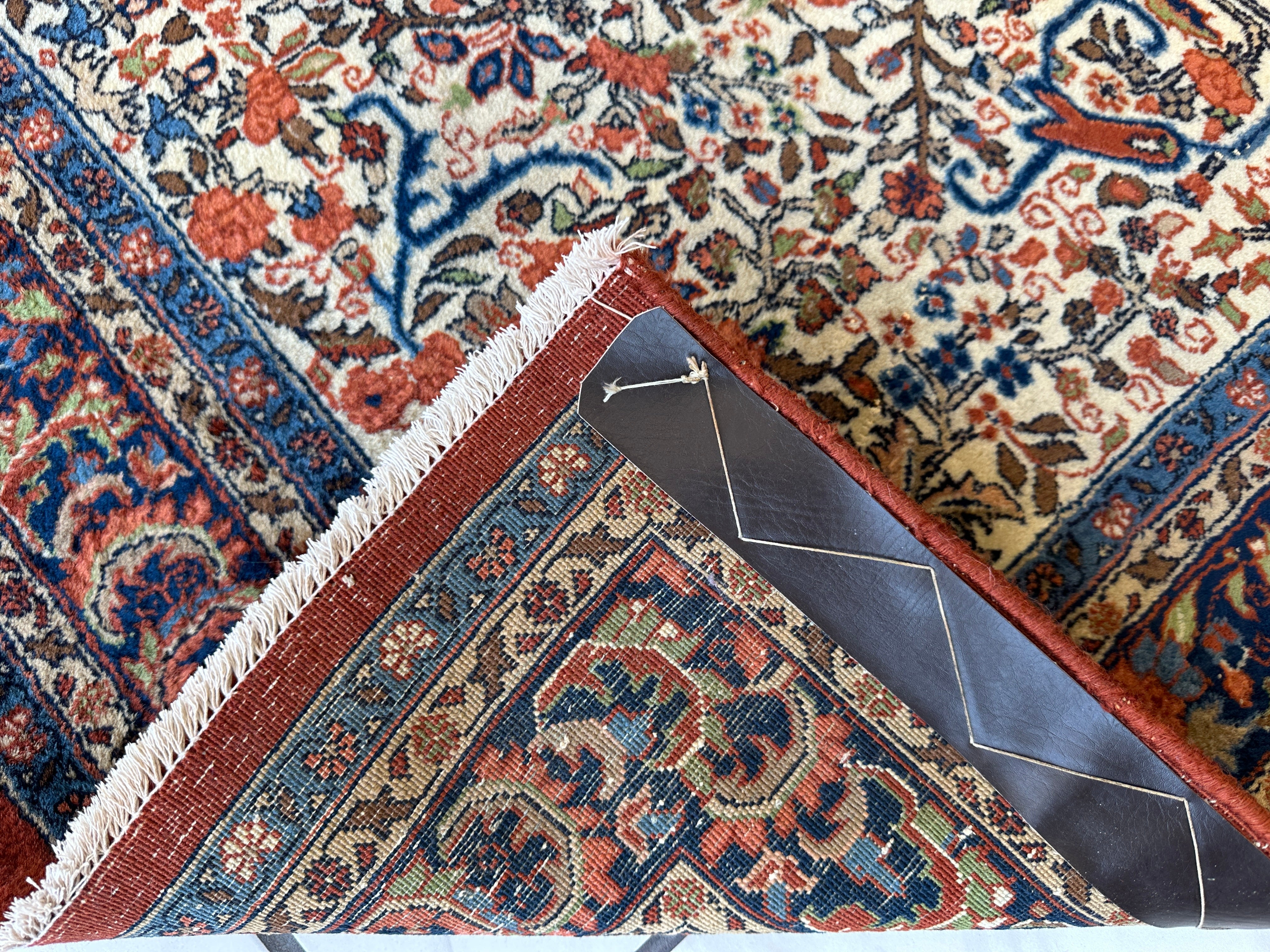Vintage Persian Sarouk Wool Rug – 4’4” x 6’6” – Hand-Knotted Floral by Rugistan - product image 7 for Resin Society