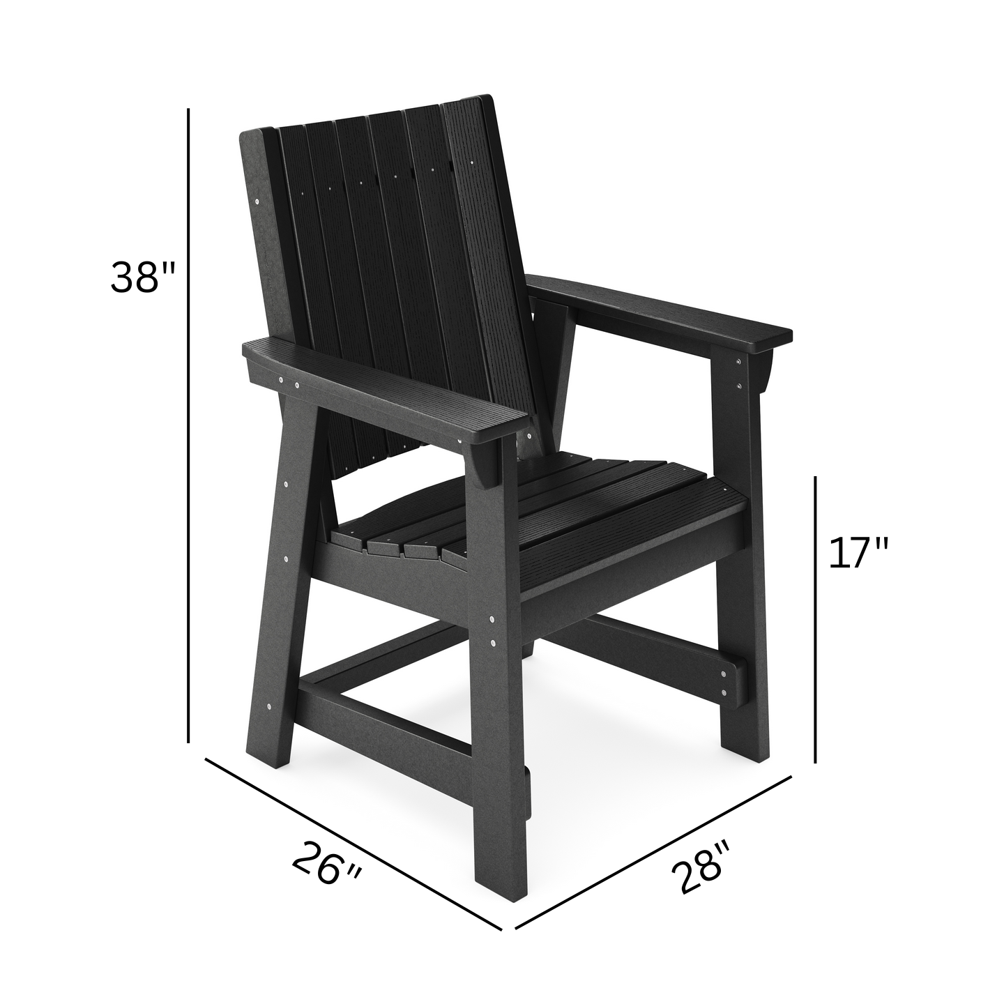 SoPoly Callaway Outdoor Dining Chair in multiple colors on a patio