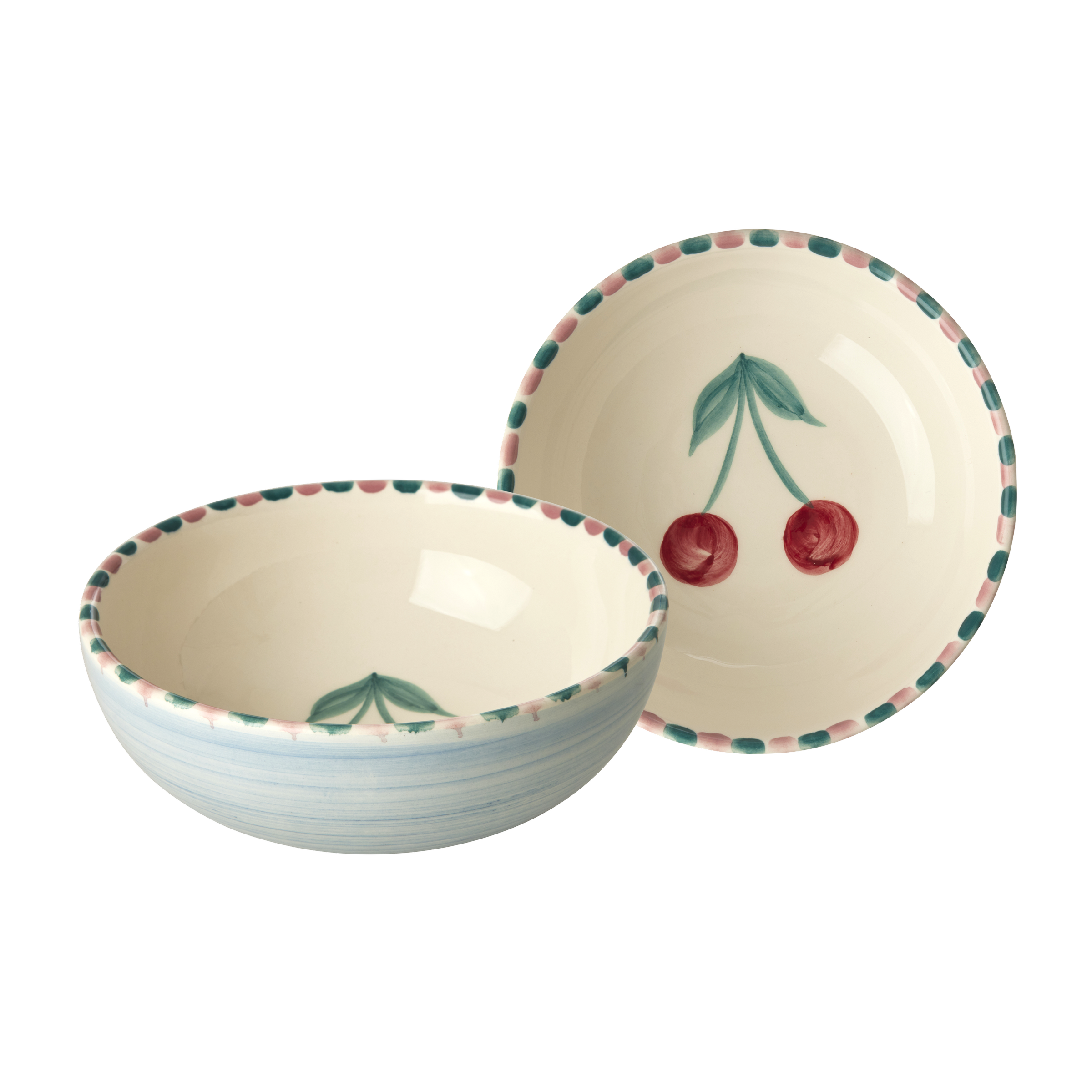 Ceramic Bowl with Hand Painted Cherry - 11.8 oz by Rice By Rice - main product image for Resin Society