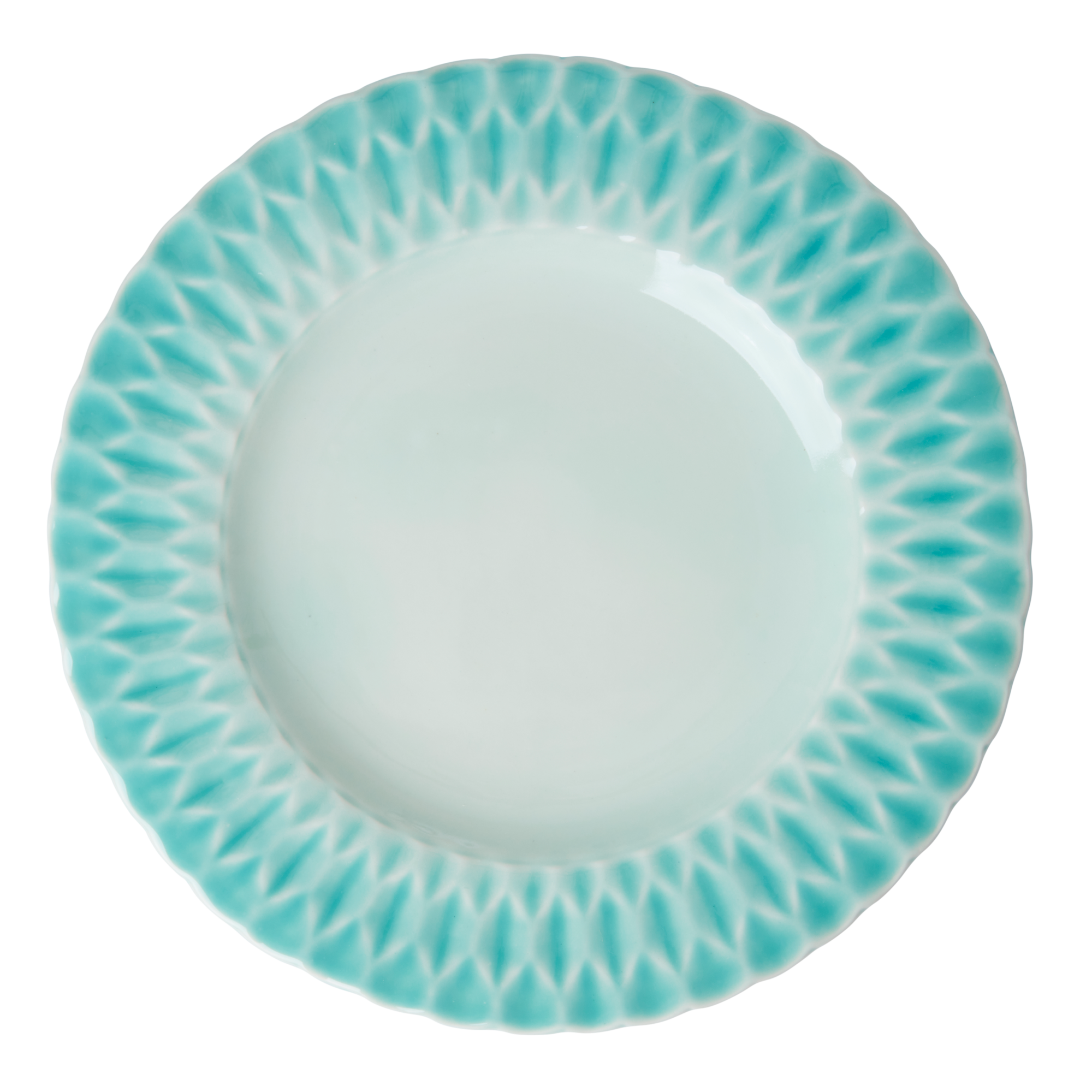 Ceramic Dinner Plate - Aqua. Set of 6 plates by Rice By Rice - main product image for Resin Society