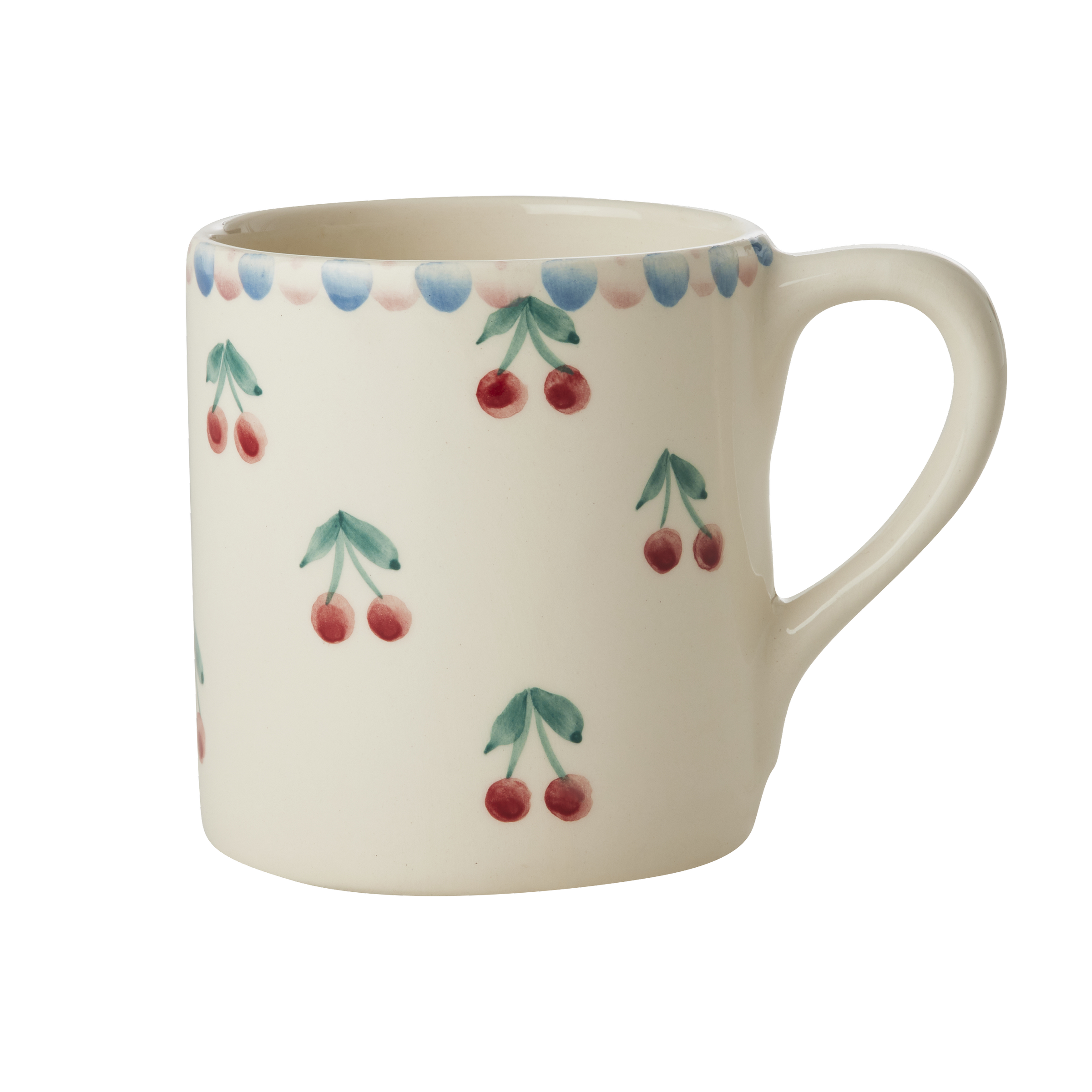 Ceramic Mug with Hand Painted Cherries - 14.2 oz by Rice By Rice - main product image for Resin Society