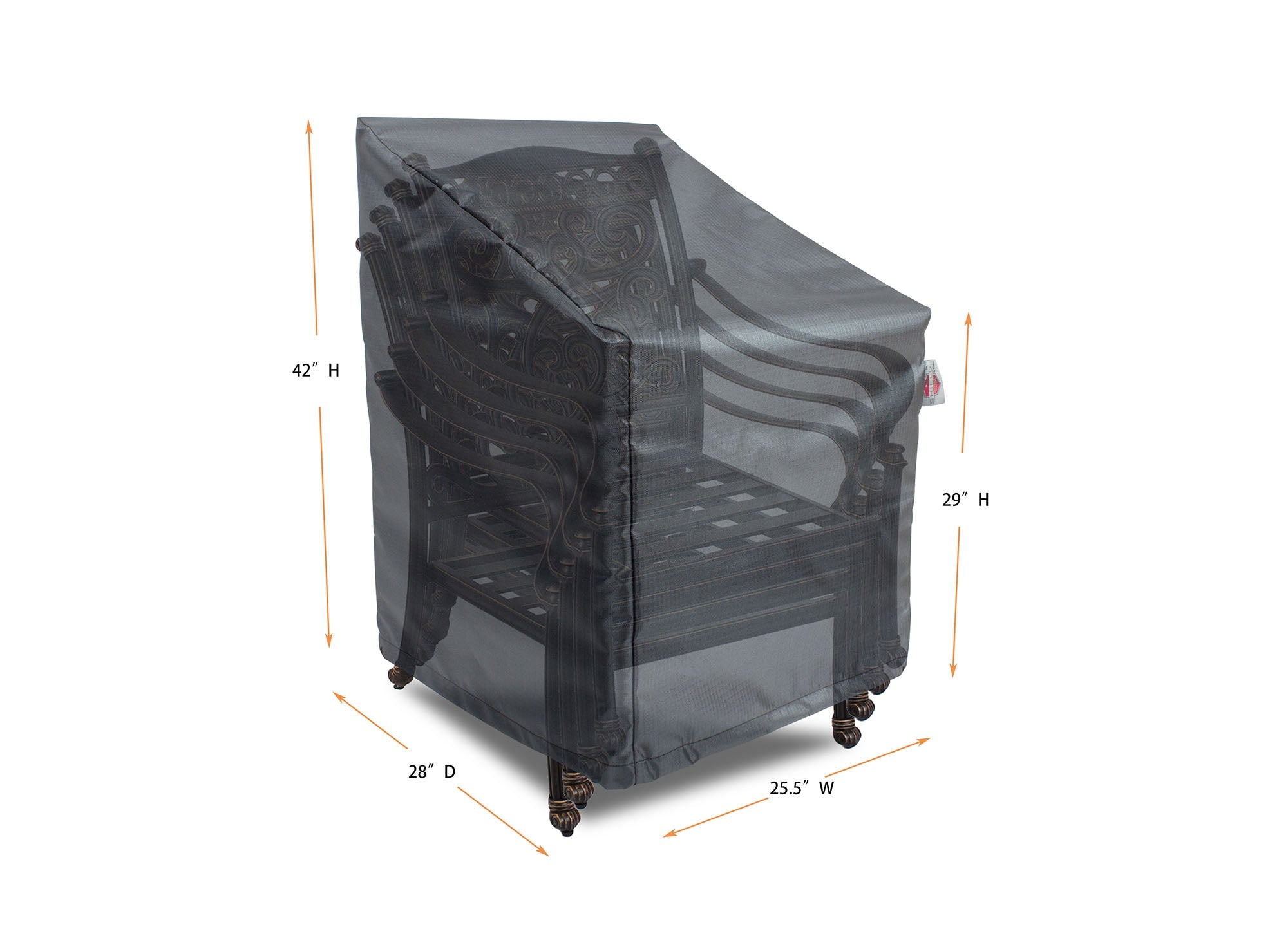 Chair Cover Small - 25.5"W x 28"D x 29''/42"H Gold by Shield Outdoor Covers - product image 2 for Resin Society