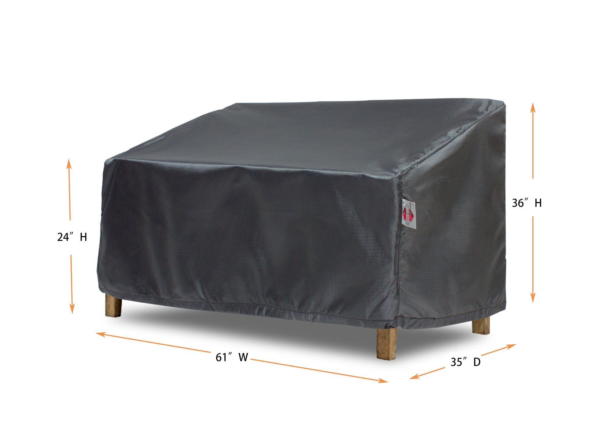 love Large Cover - 62.5" W x 35" D x 24''/36" H - Mercury by Shield Outdoor Covers - product image 2 for Resin Society
