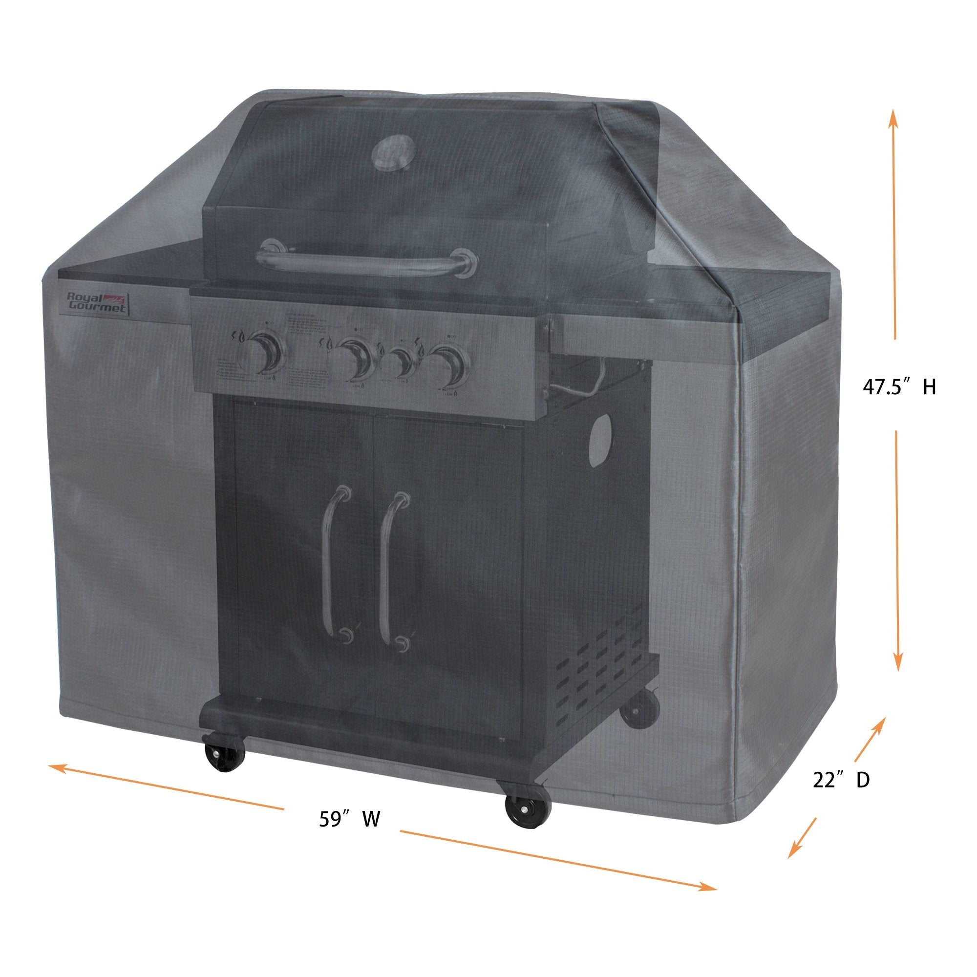 Grill Cover 26" Grill Cart Cover (59"x22"x47.5") - Gold by Shield Outdoor Covers - product image 2 for Resin Society