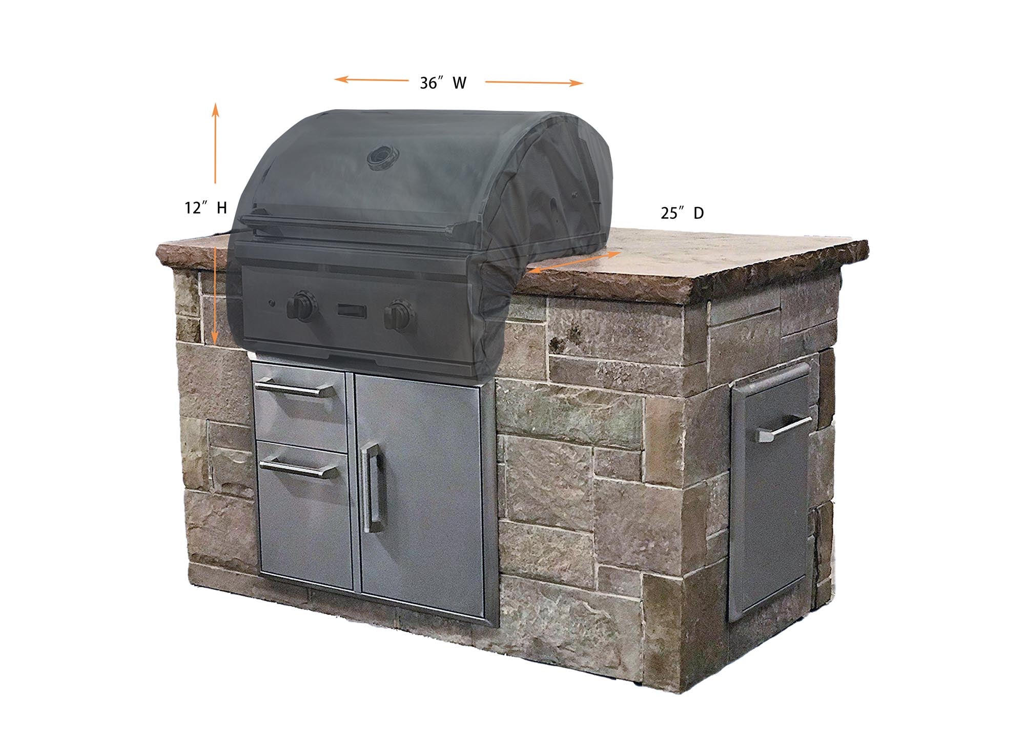Grill Cover 32" Build-in Grill Cover (36"x25"x12") - Gold by Shield Outdoor Covers - product image 2 for Resin Society