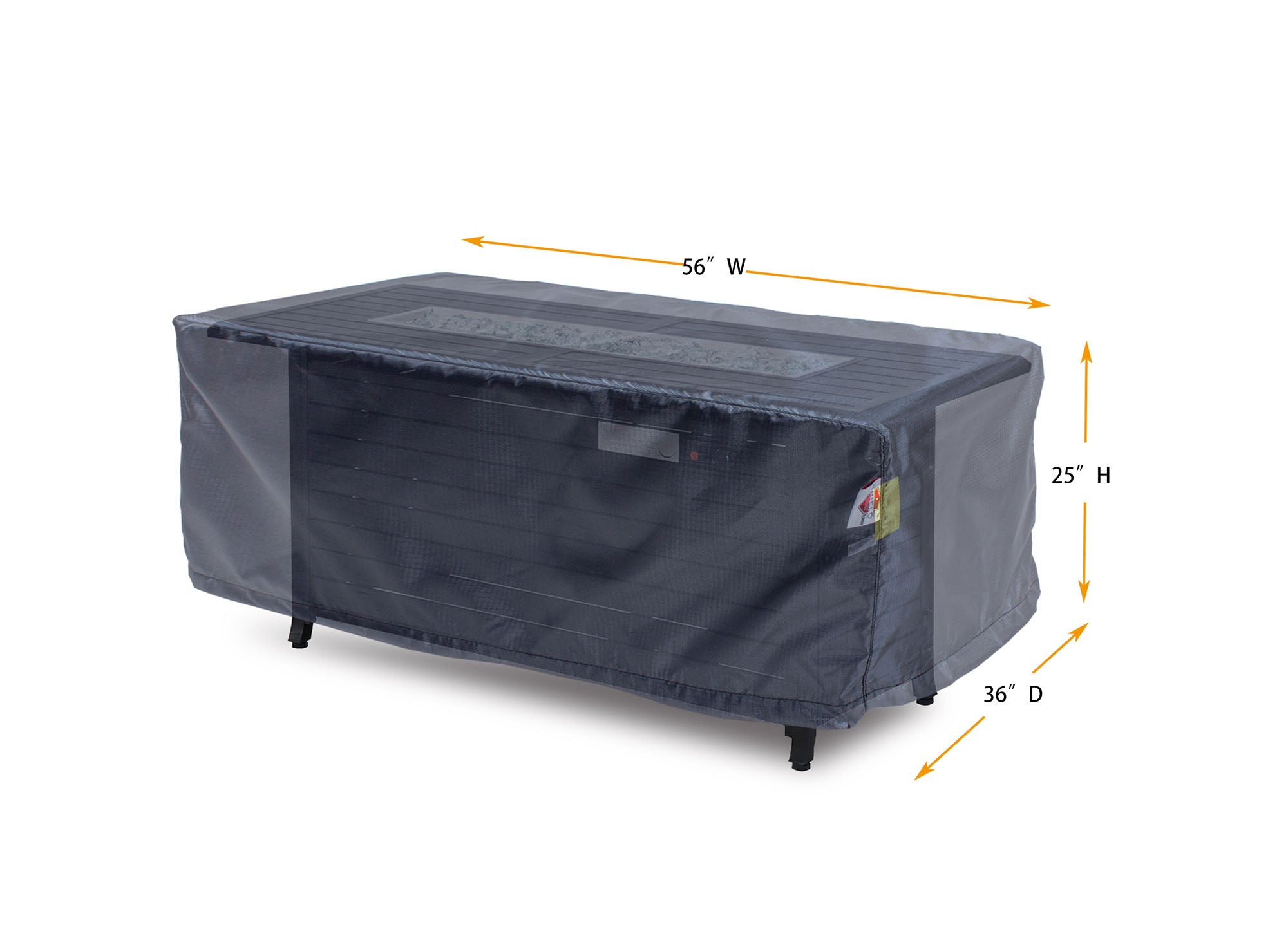 Fire Table Cover Rectangle - 56" W x 36" D x 25" H Gold by Shield Outdoor Covers - product image 2 for Resin Society