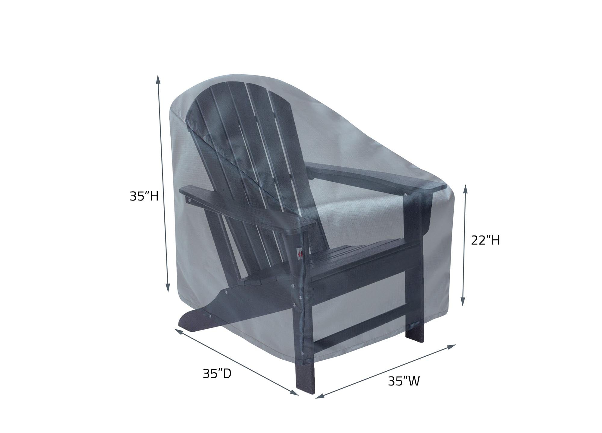 Lounge Chair Chair Cover - 35"Wx35"Dx35"H - Mercury by Shield Outdoor Covers - product image 2 for Resin Society