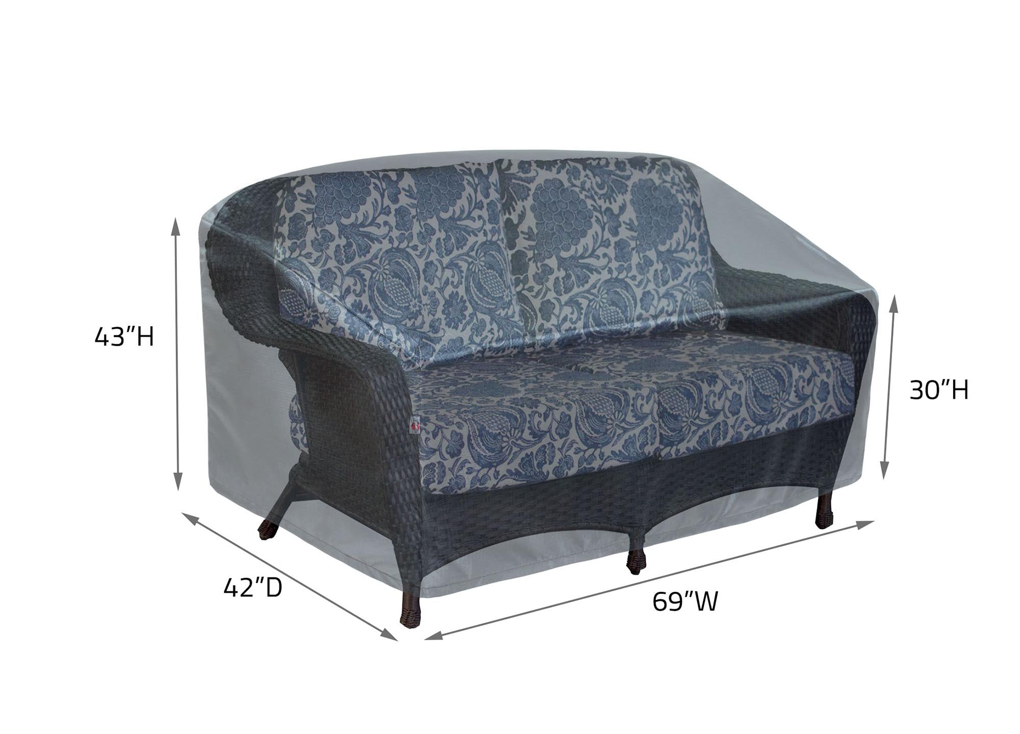 Sofa Cover X Large - 96"Wx42"Dx43"H - Mercury by Shield Outdoor Covers - product image 2 for Resin Society