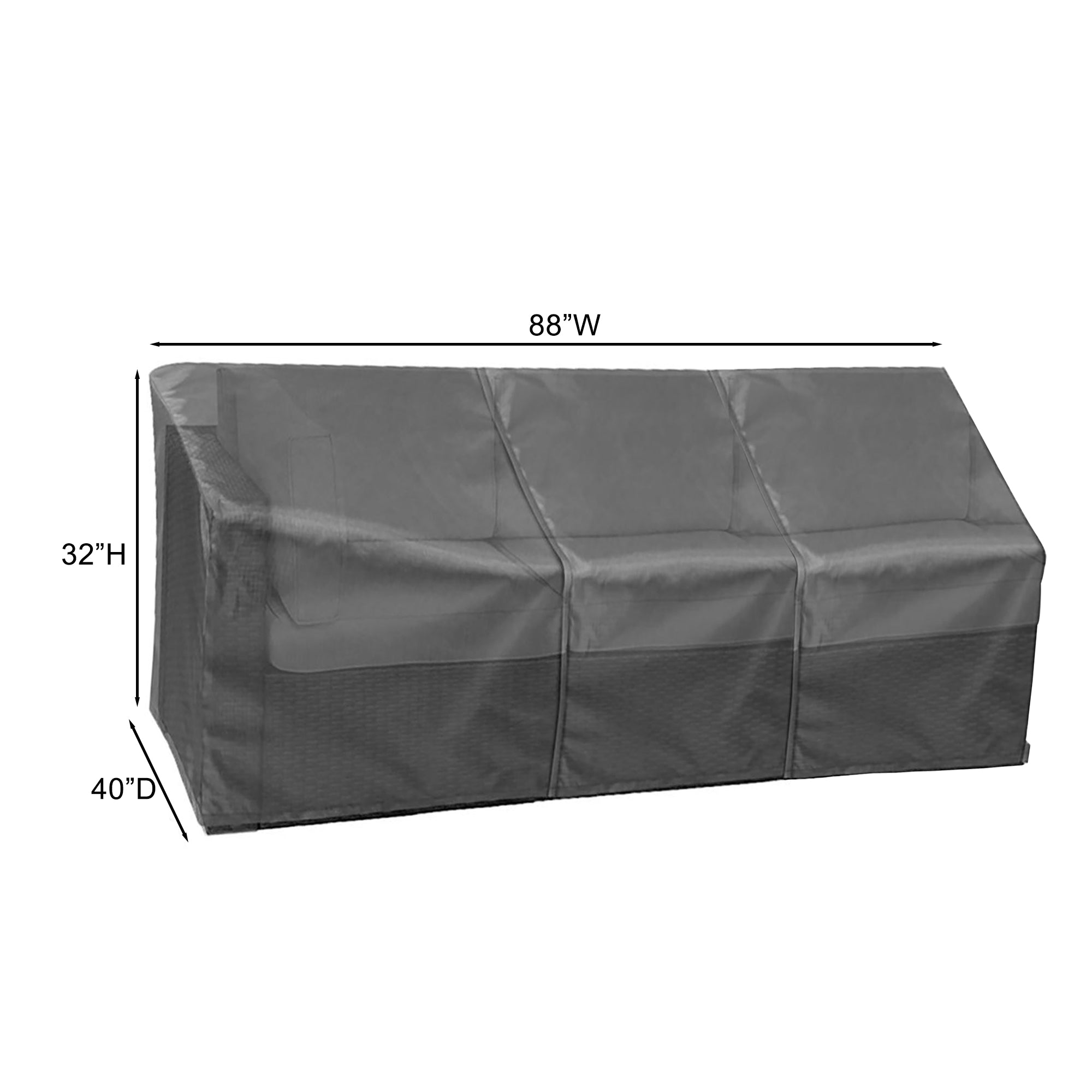 Modular Cover Sofa Left End - 88"Wx40"Dx18"H - Mercury by Shield Outdoor Covers - product image 2 for Resin Society