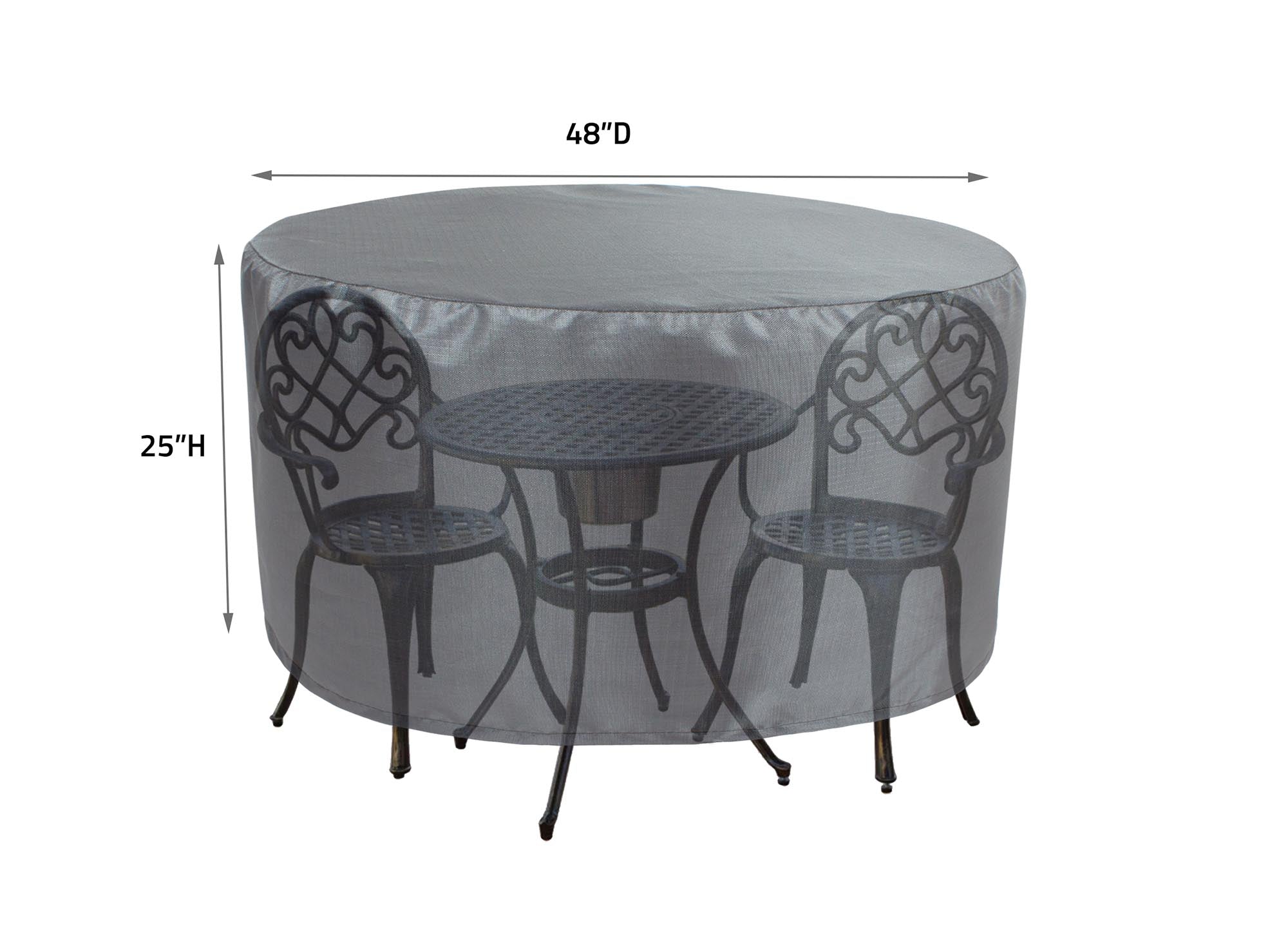 Round/Square Table Chair Cover 36" - DIA48"X25"H - Mercury by Shield Outdoor Covers - product image 2 for Resin Society