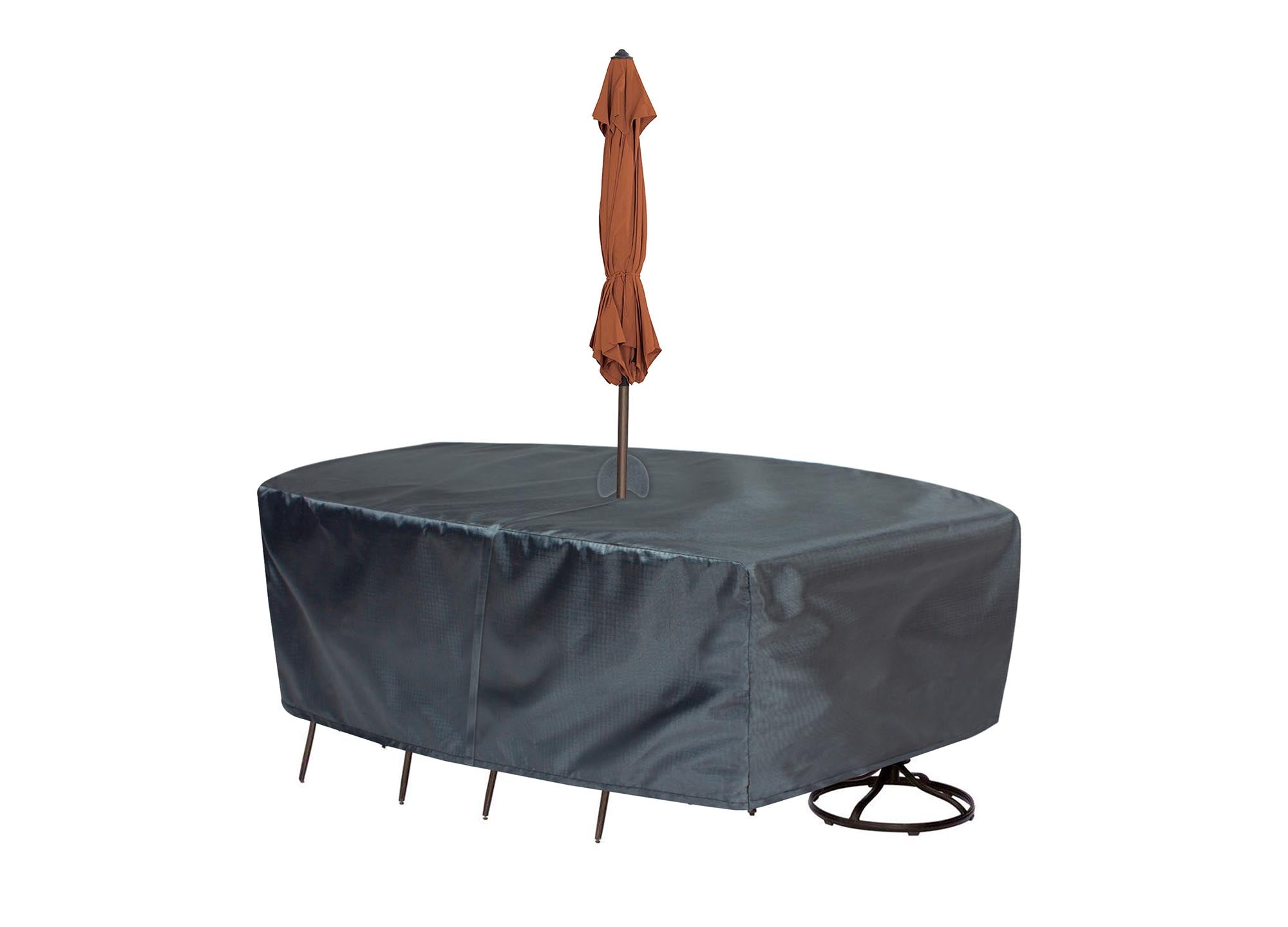 Shield Mercury Cover for 587 Fits Small Oval/RectangleTable & Chairs by Shield Outdoor Covers - main product image for Resin Society