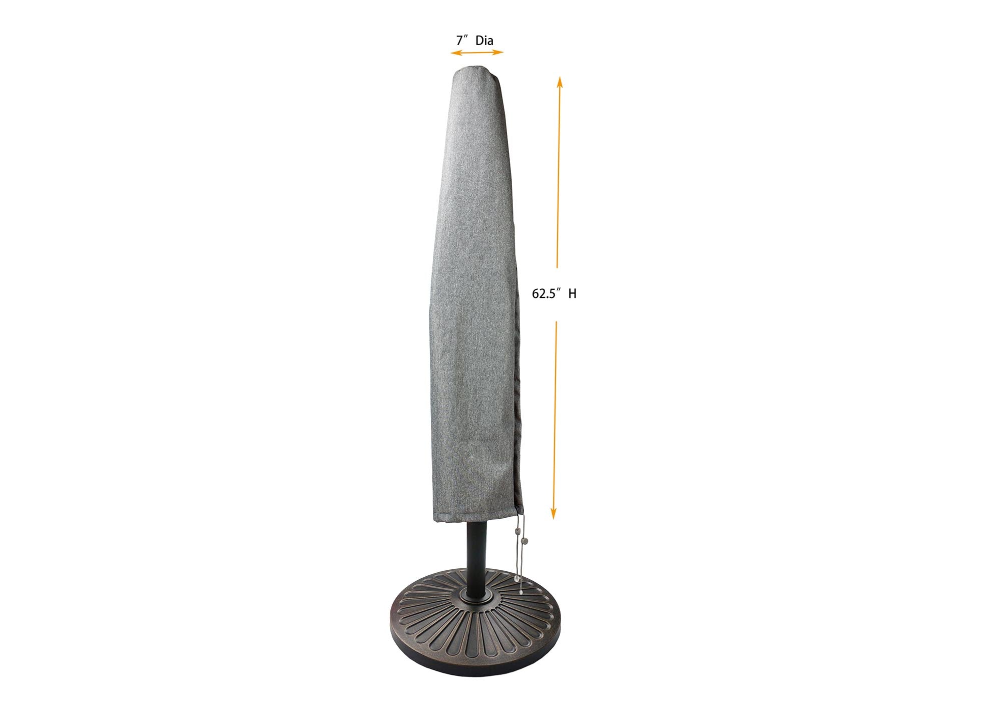 Umbrella Cover (Market Style) Round 9' - 7"Dia x 62.5"H Platinum by Shield Outdoor Covers - product image 2 for Resin Society
