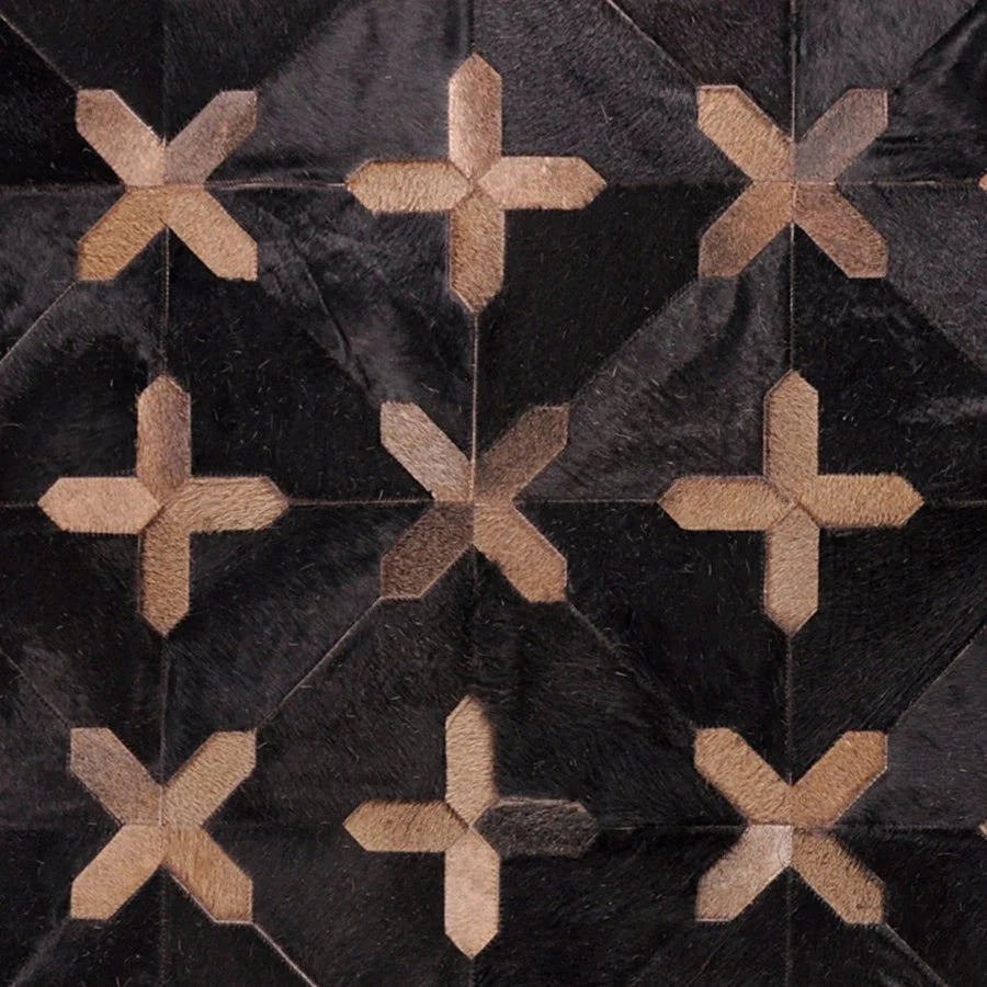 Crosses – Geometric Luxury Leather Rug by Homelosophy