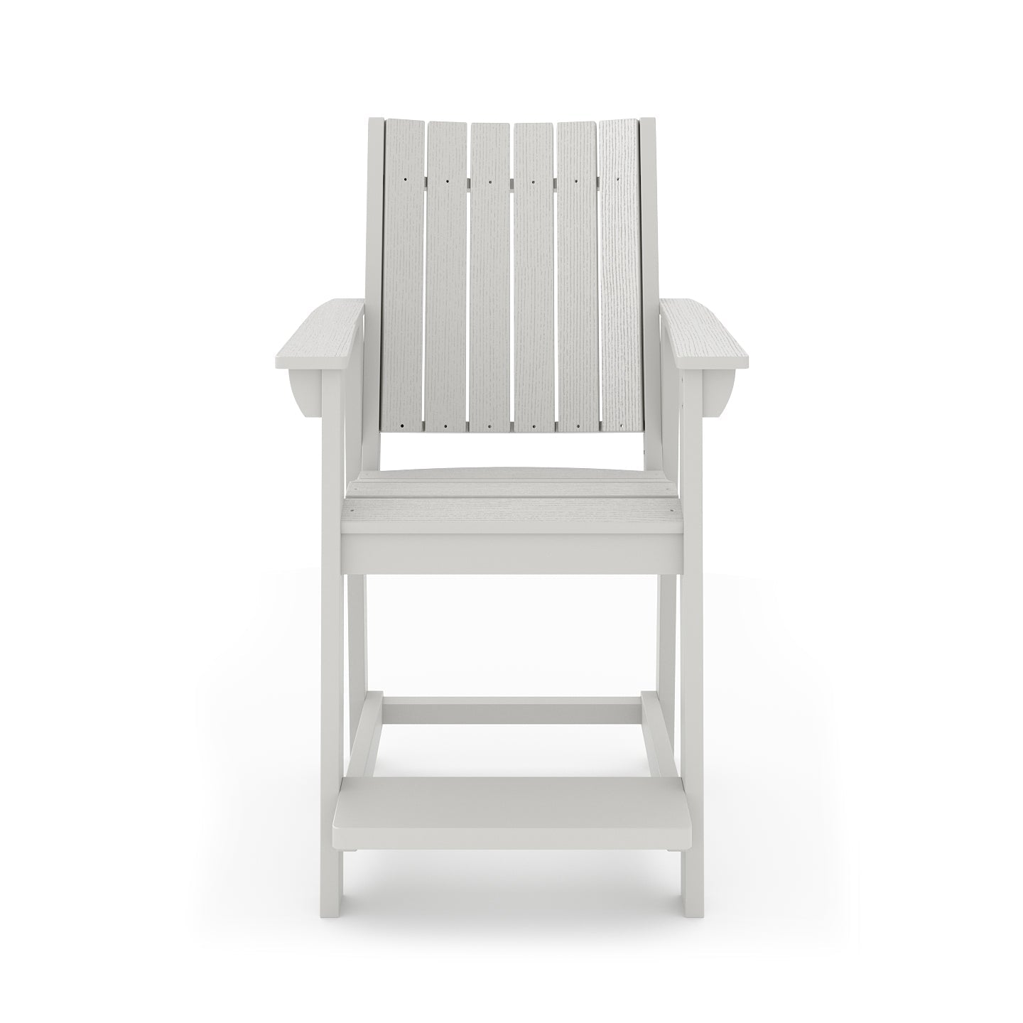 SoPoly Callaway Counter-Height Outdoor Dining Chair in Black, side and front views