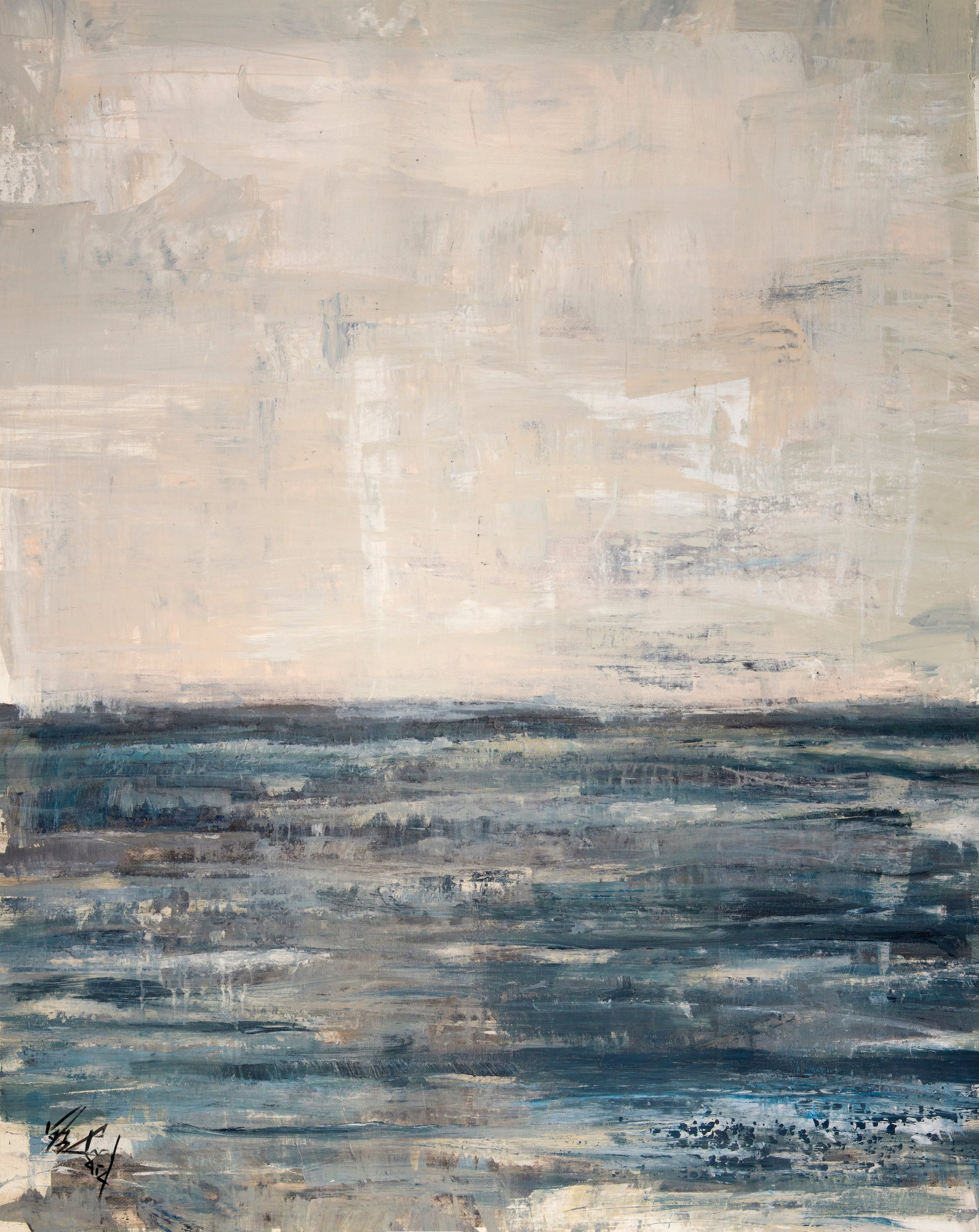 Calm Sea Artist Enhanced Canvas Print by John Beard Collection - main product image for Resin Society