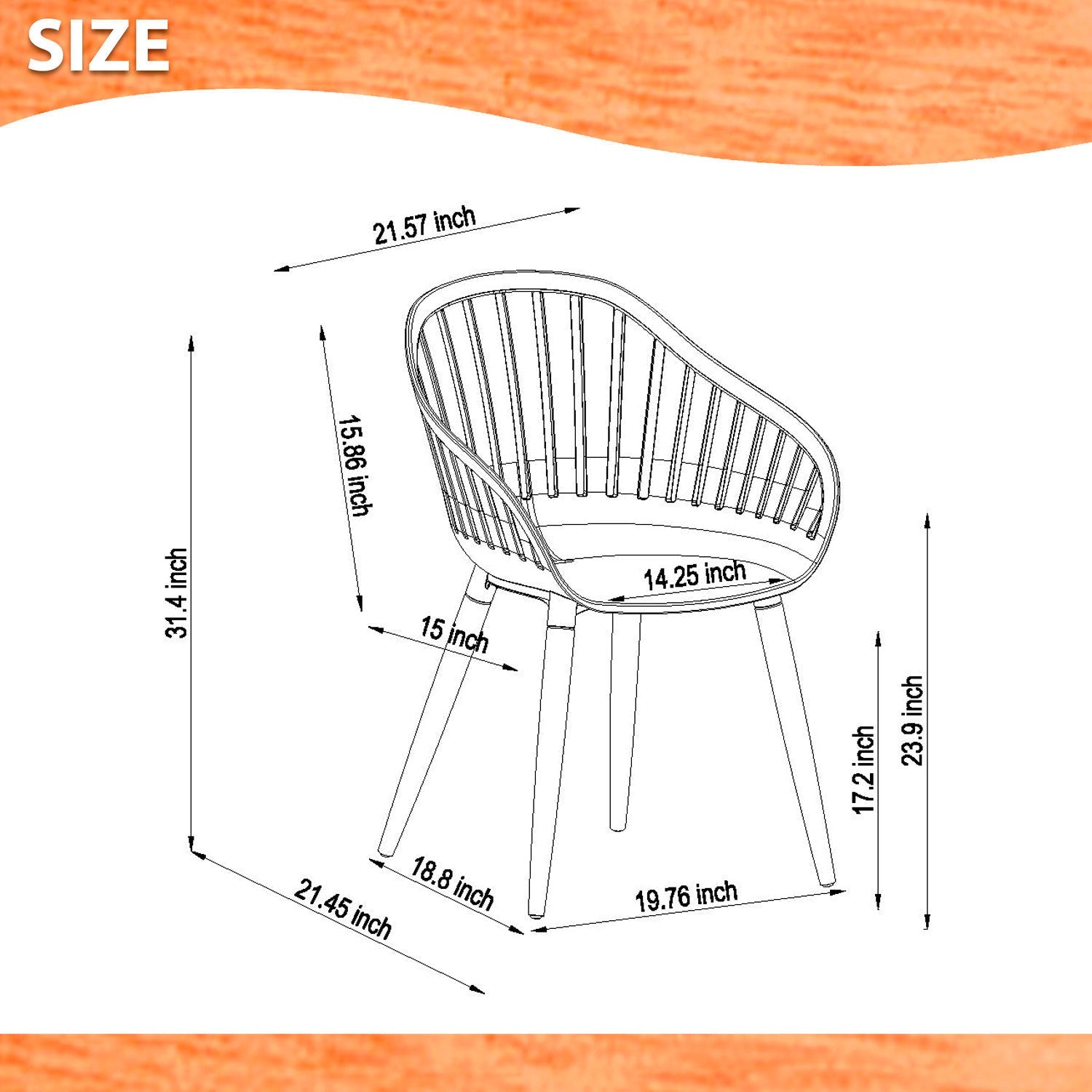 Nassau Chairs Resin and Wood - 4 Piece by LifestyleGarden US - product image 4 for Resin Society